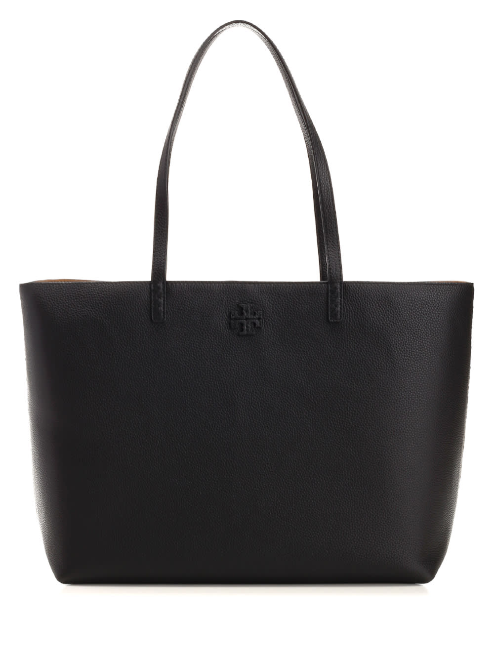 TORY BURCH BLACK LEATHER TOTE BAG 