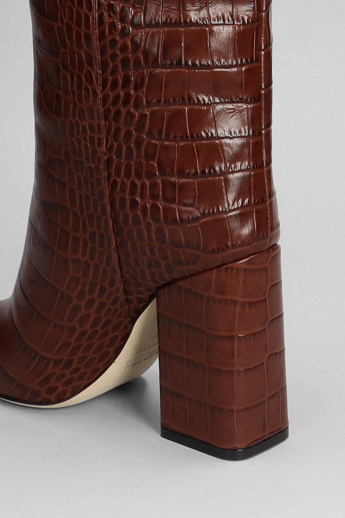 Shop Paris Texas Anja High Heels Boots In Brown Leather