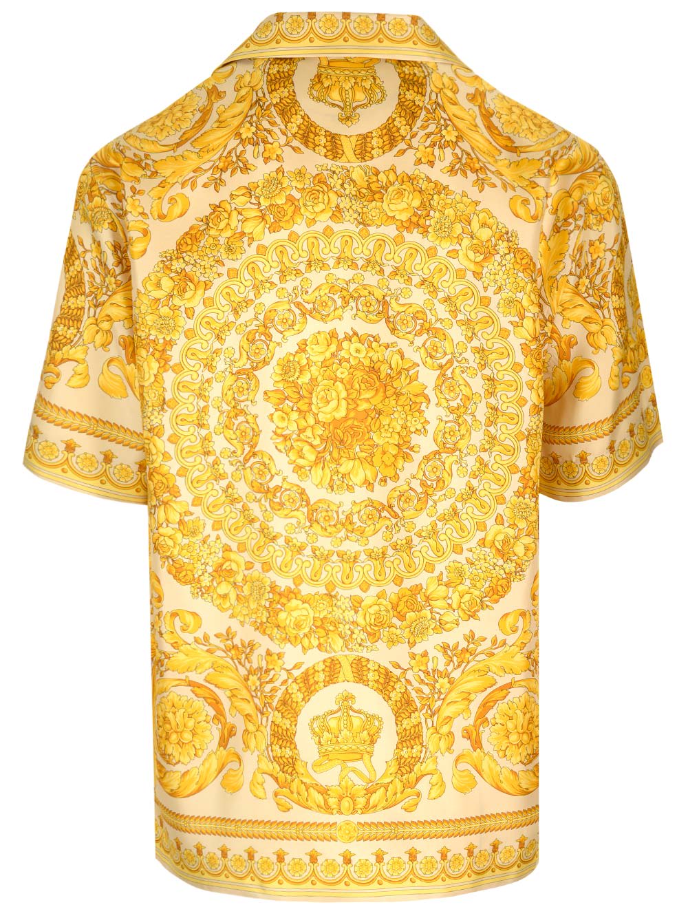 Shop Versace Silk Shirt In Yellow