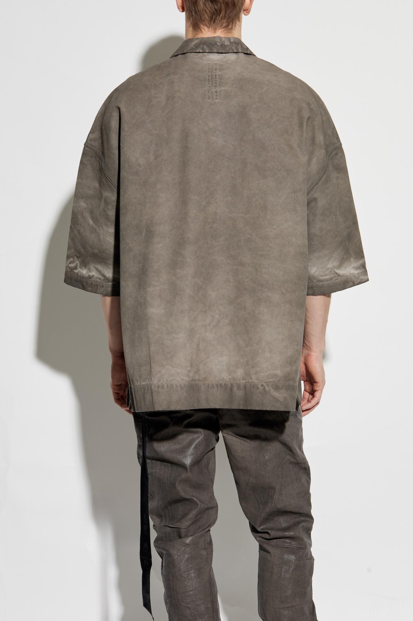 Drkshdw Gunmetal Grey Relaxed Fit Shirt With Button-fastening Pockets In Brown