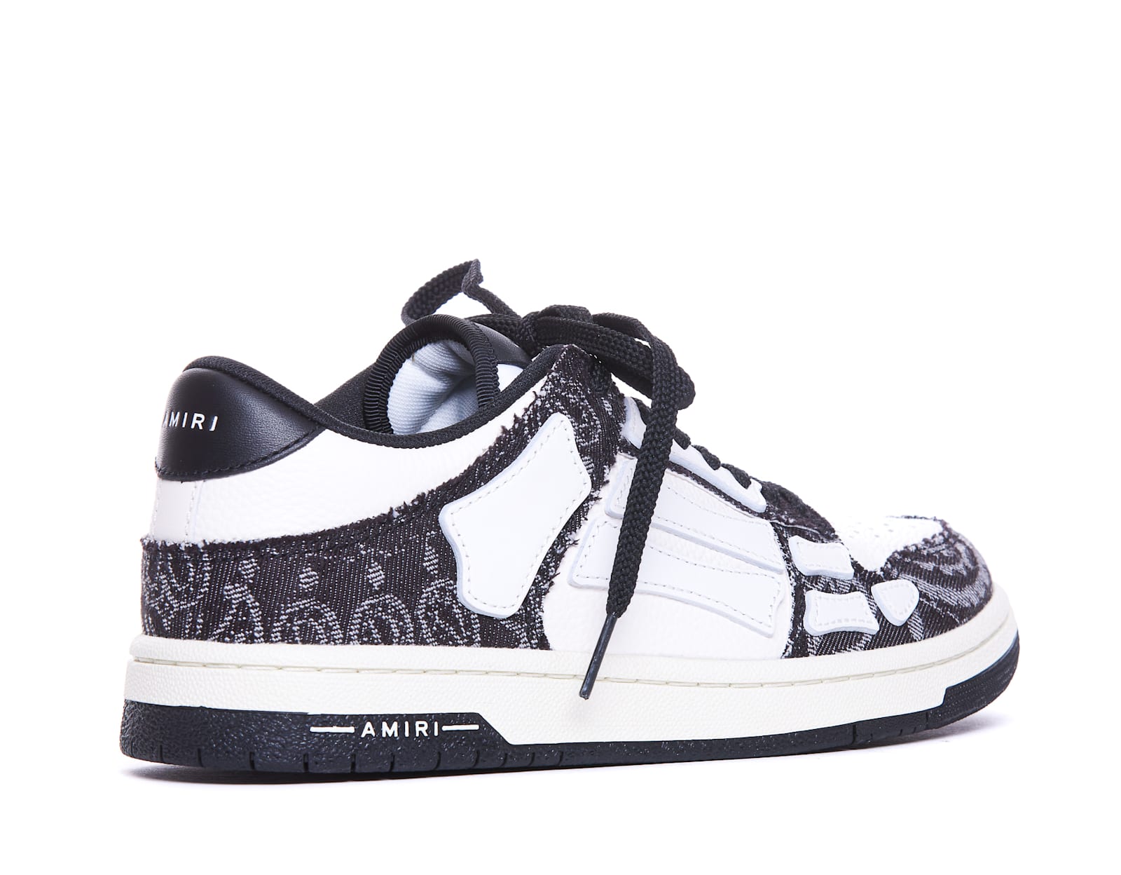 Shop Amiri Bandana Denim Skel Sneakers In Black