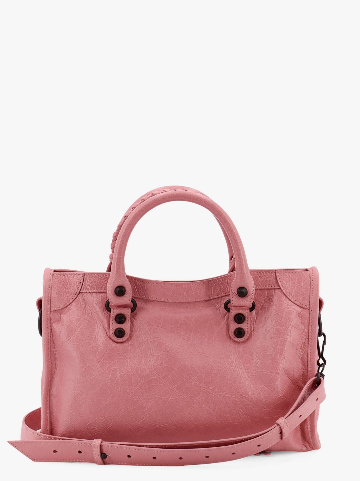 Balenciaga Green Leather Shoulder Handbag With Magnetic Closure And Metal Details