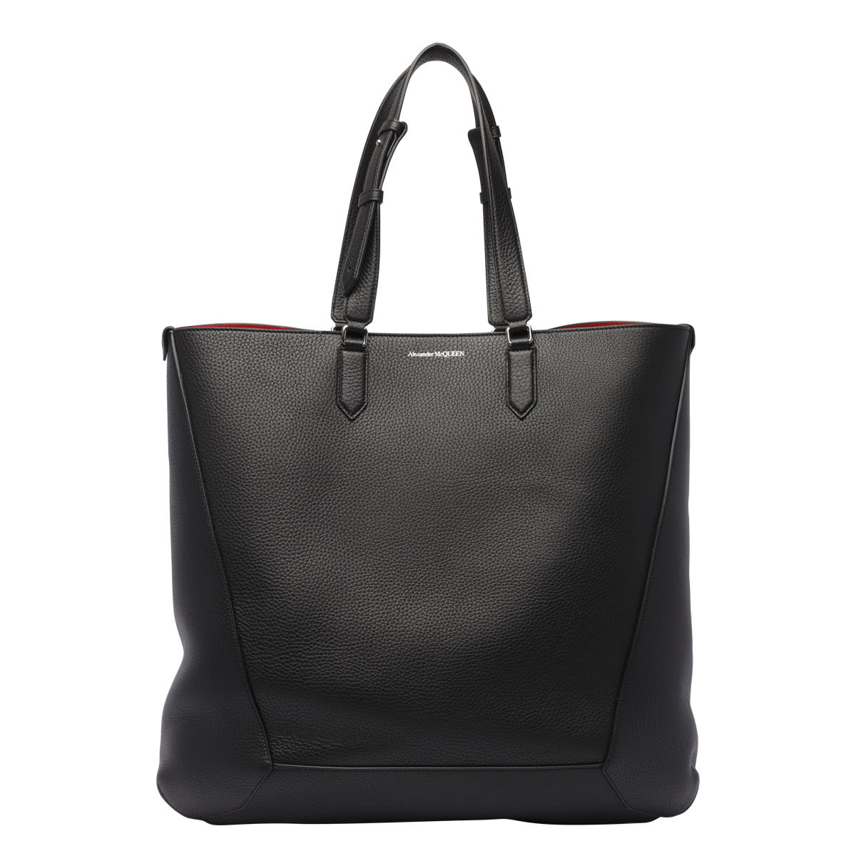 Shop Alexander Mcqueen Tote Bag Large The Edge In Black