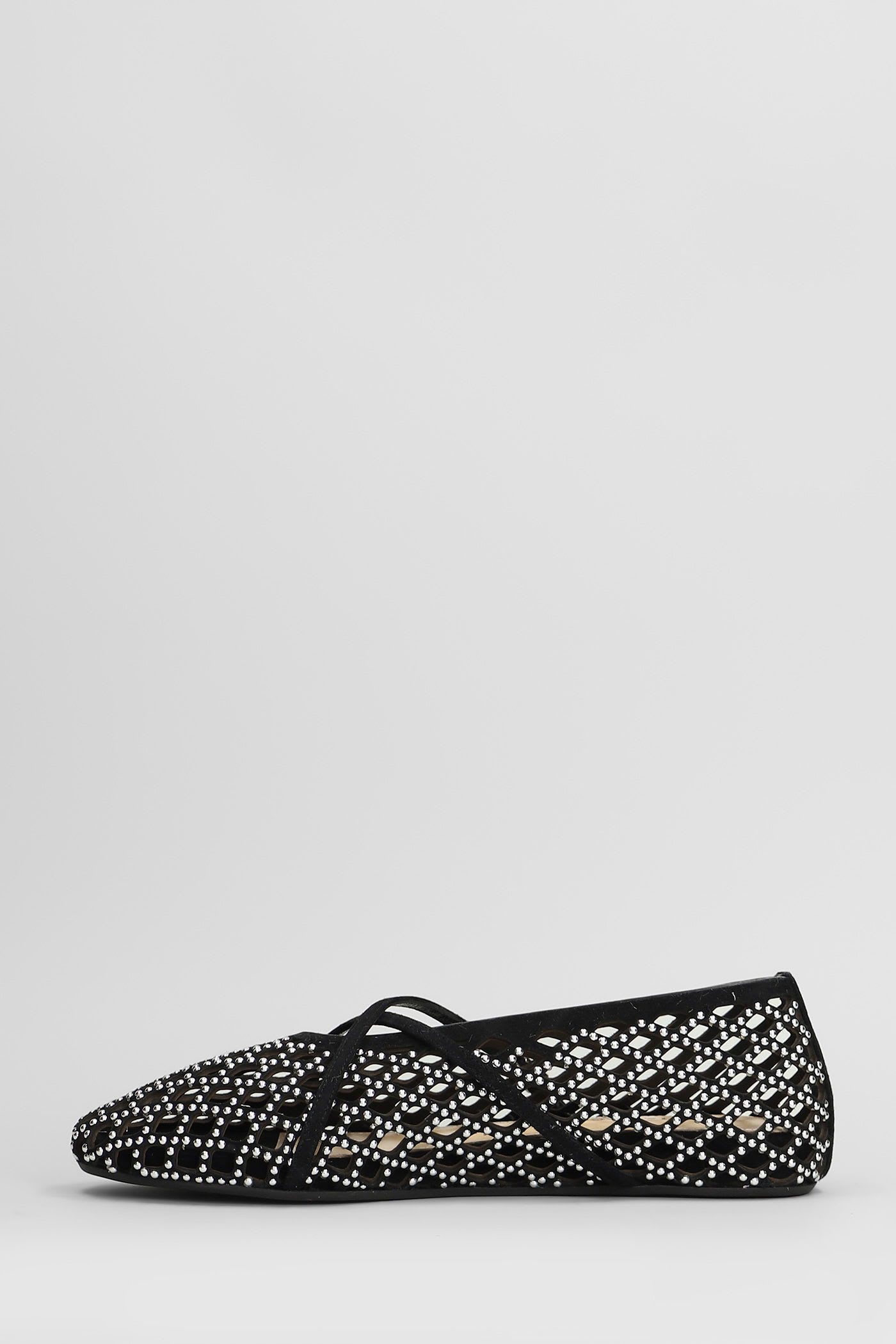 Mach & Mach Ballet Flats In Black Leather In Black