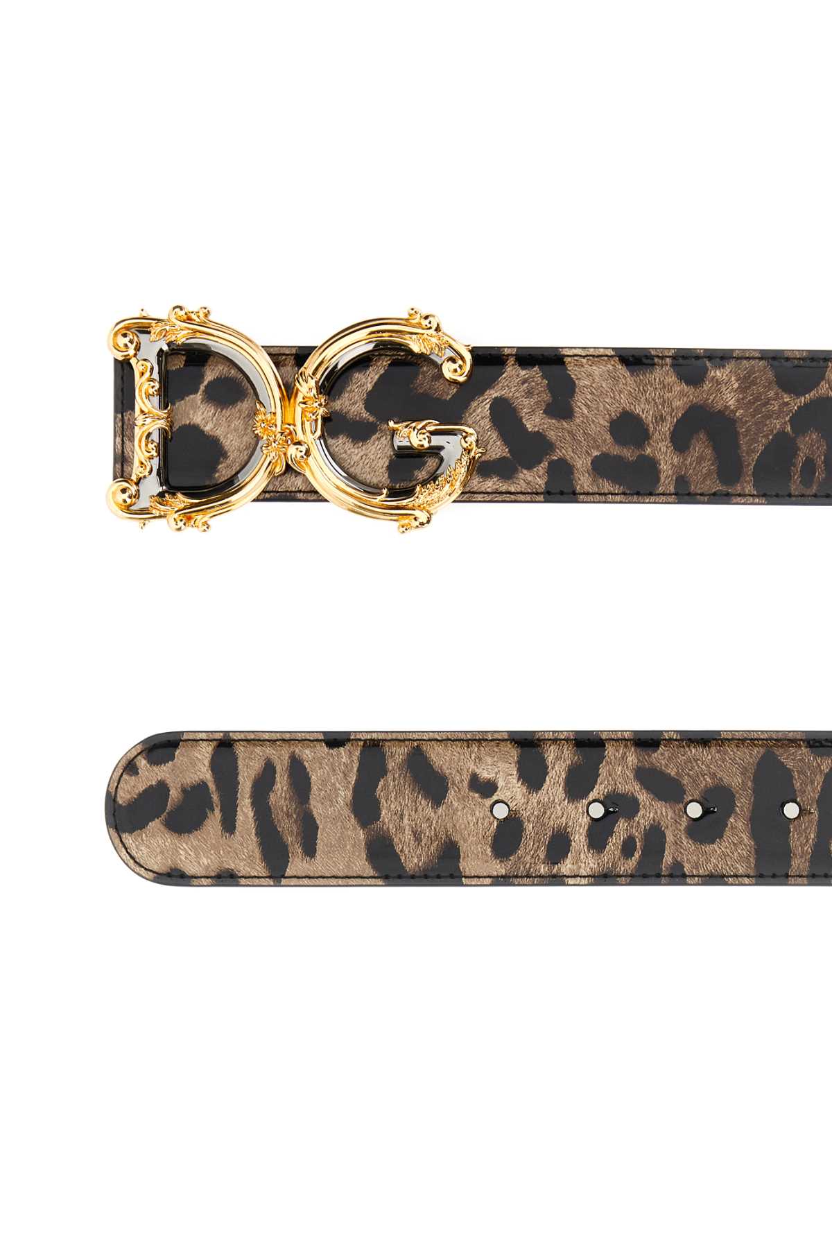 Dolce & Gabbana Printed Leather Belt In Leo