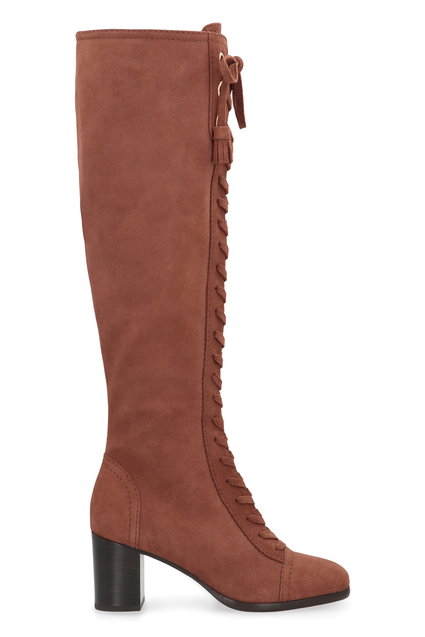 Alberta Ferretti Suede Knee High Boots