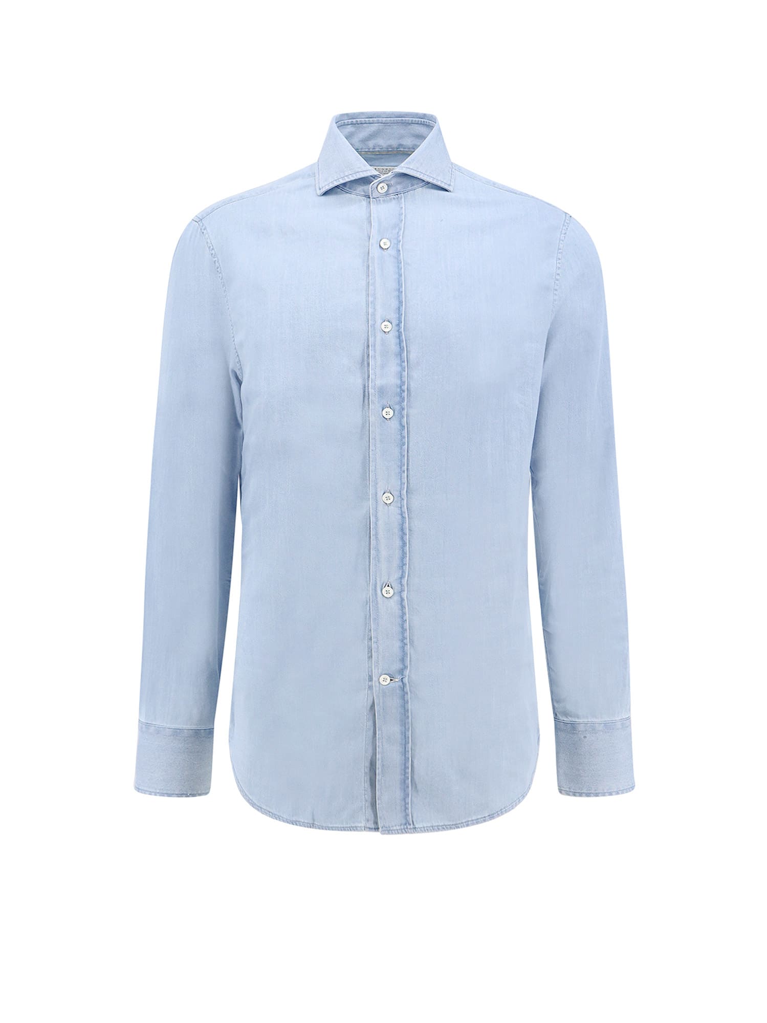 Shop Brunello Cucinelli Shirt In Denim Chiarissimo