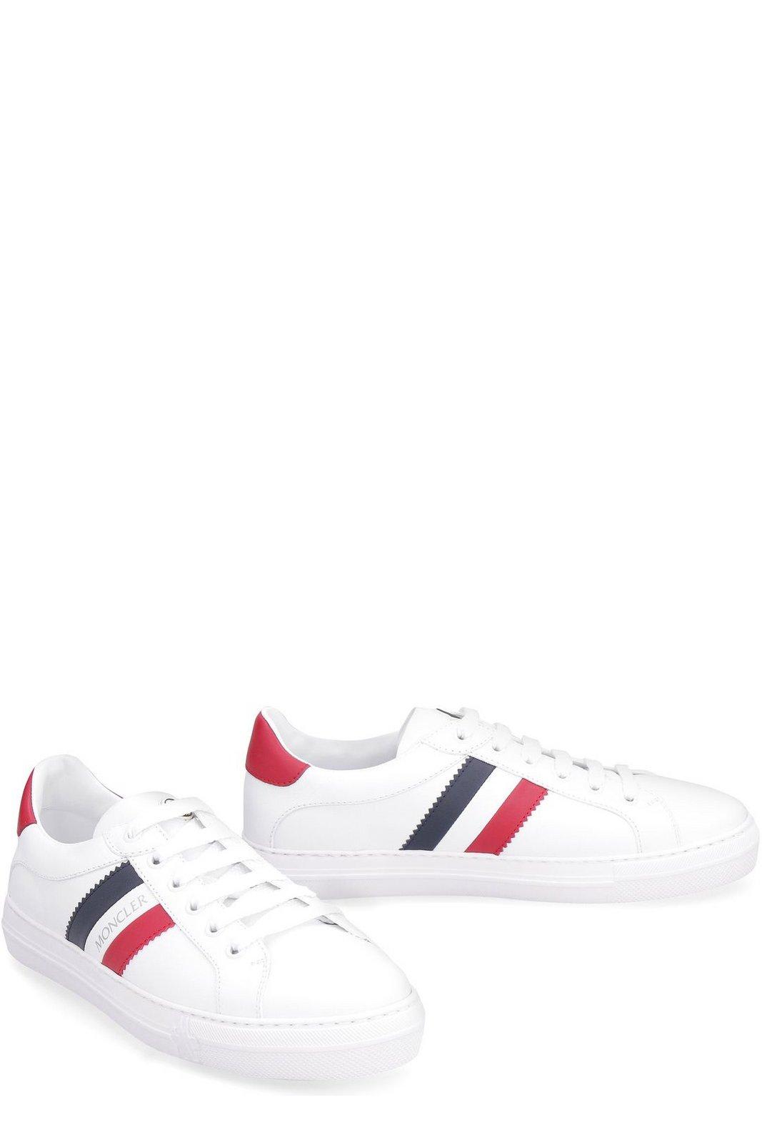 Shop Moncler Stripe-detail Low-top Sneakers In White