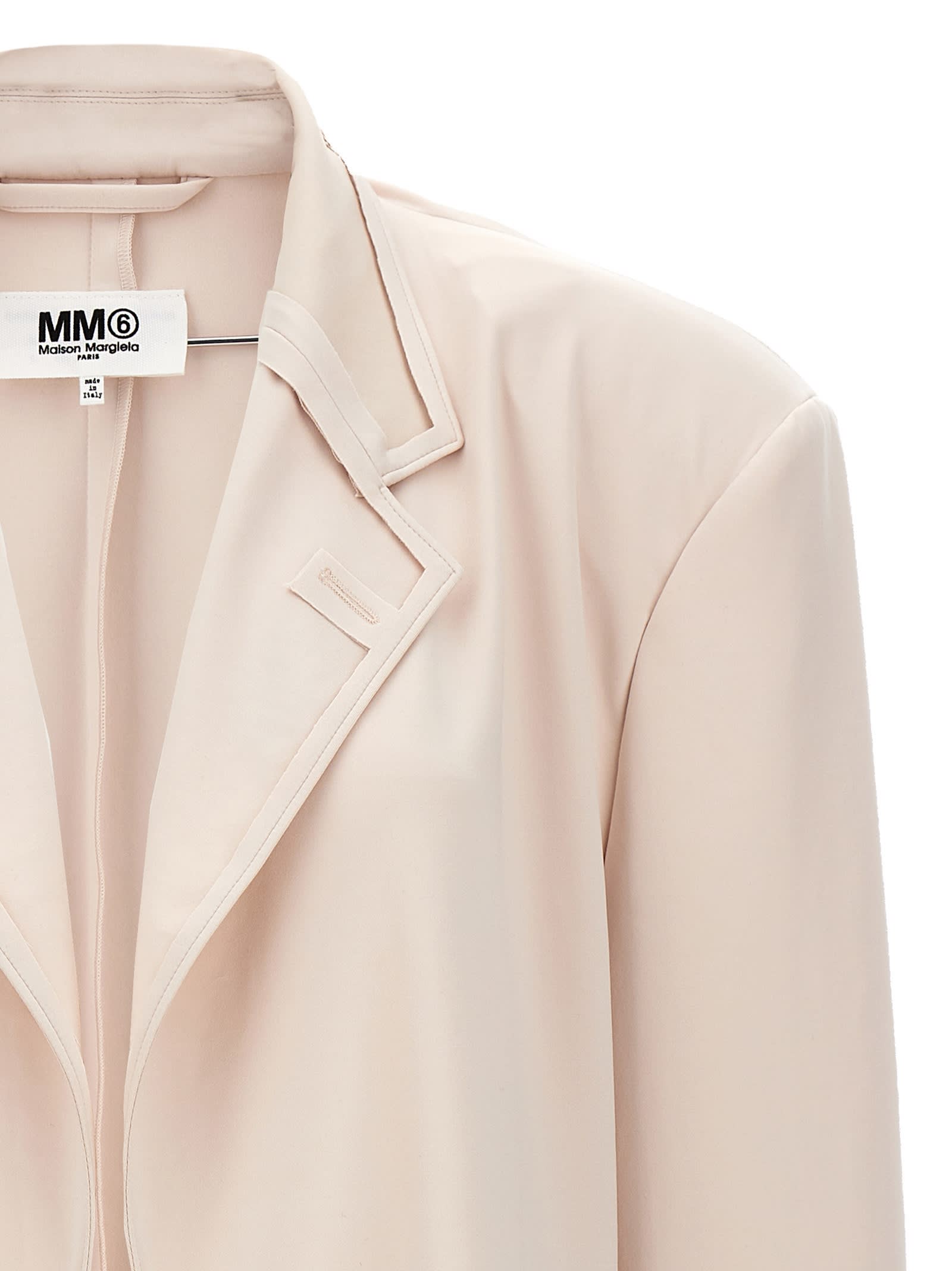 Shop Mm6 Maison Margiela Jersey Single Breast Blazer Jacket In Pink
