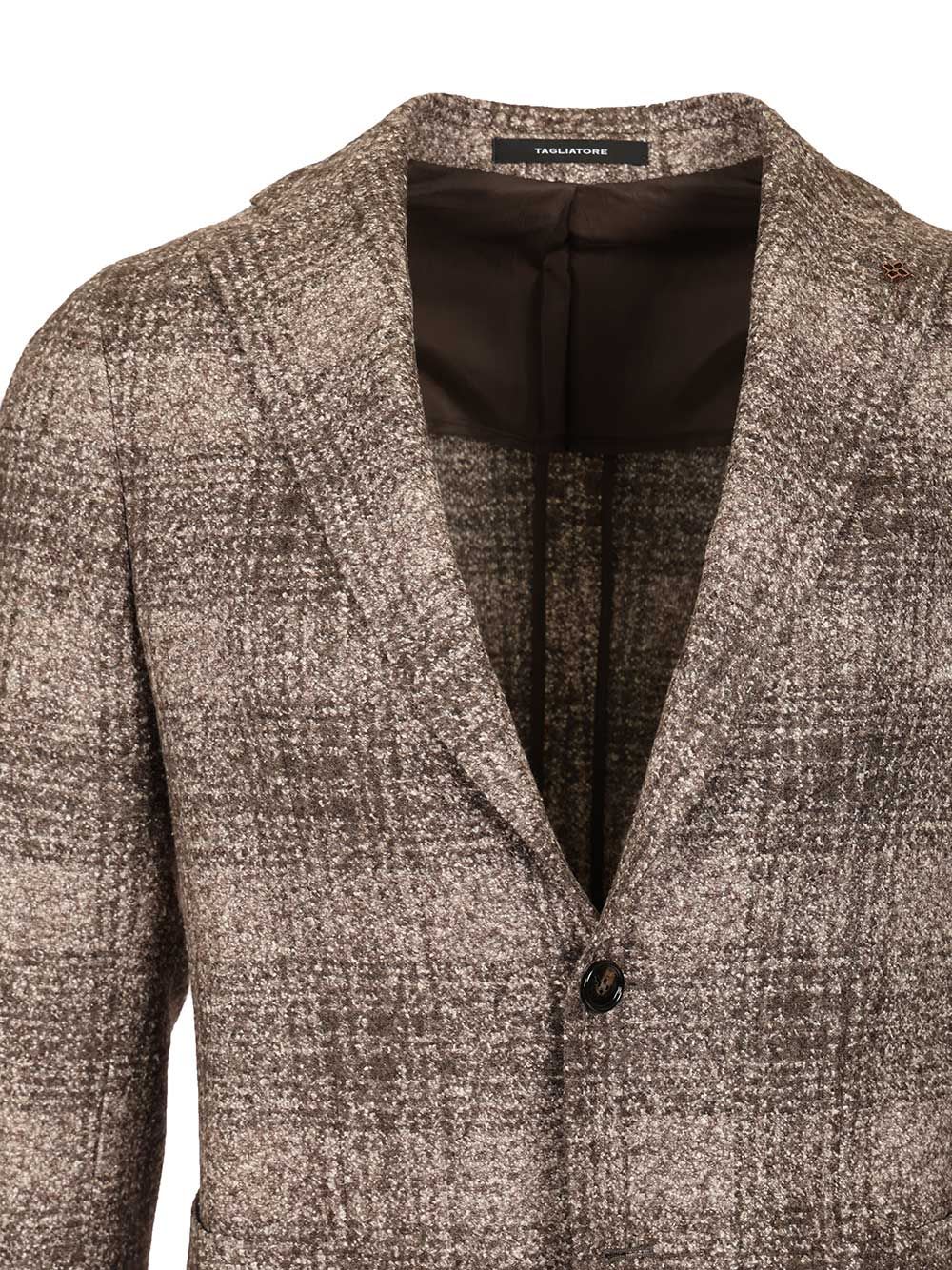 Tagliatore Montecarlo Jersey Ceck Fuso Moro 32 Lana 25 Seta 23 Pol 20 Acr Jackets Brown In Neutral