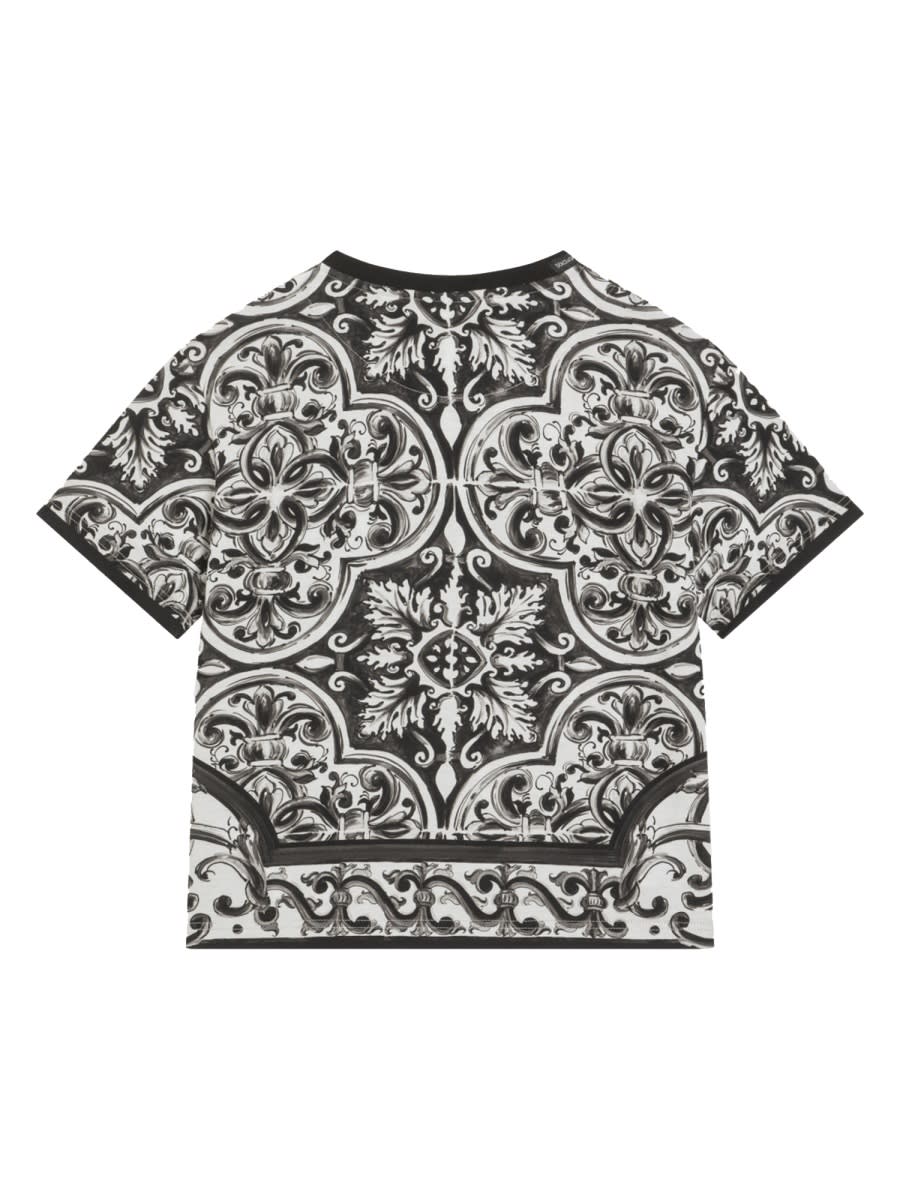 Dolce & Gabbana Majolica-print Short-sleeved T-shirt In White
