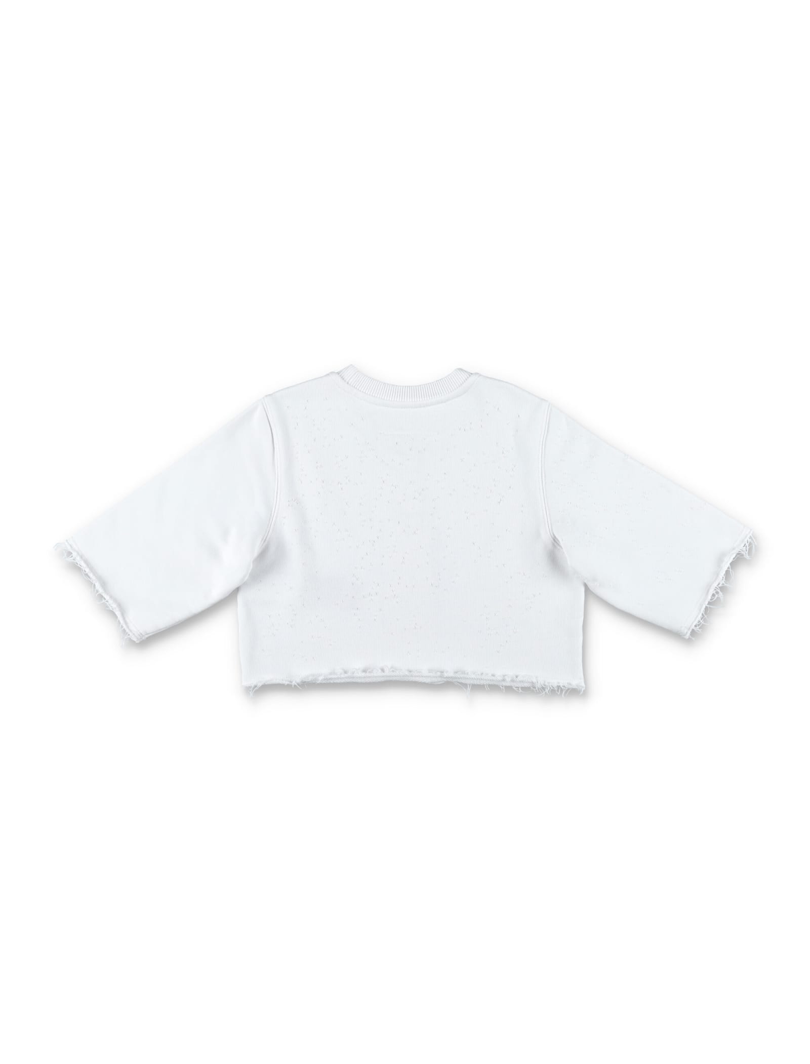 Shop Mm6 Maison Margiela Destroyed Effect Sweatshirt In White