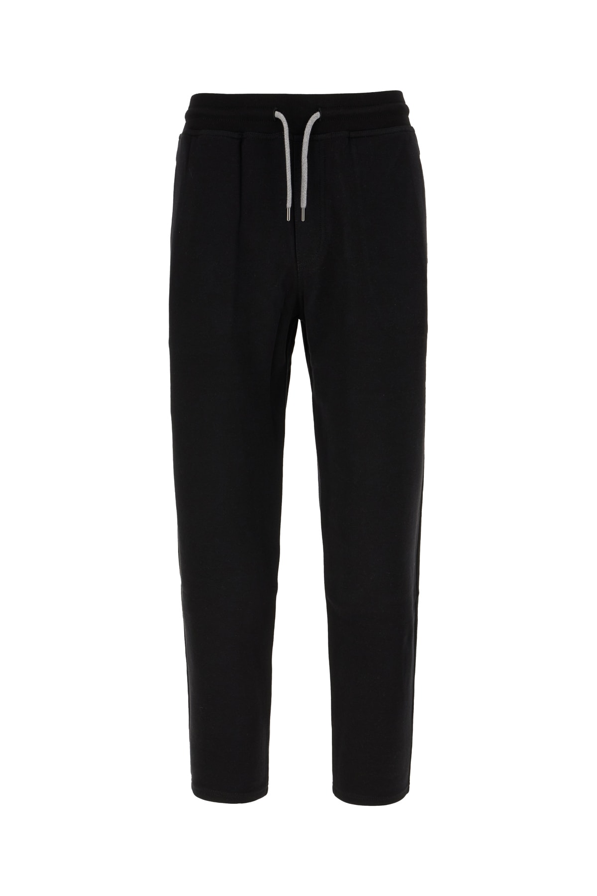 Shop Brunello Cucinelli Black Cotton Blend Joggers In Cobalt Blue