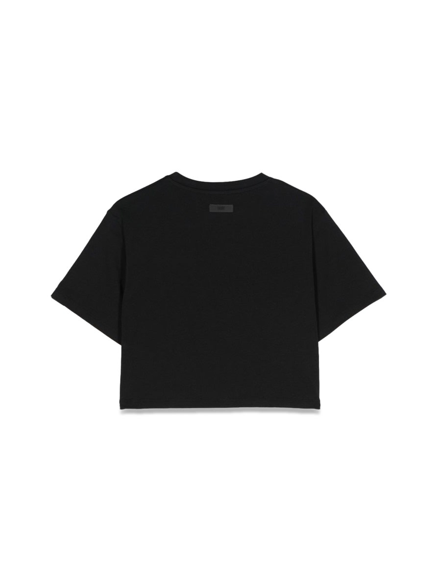 Shop Dkny Cropped T-shirt In Black