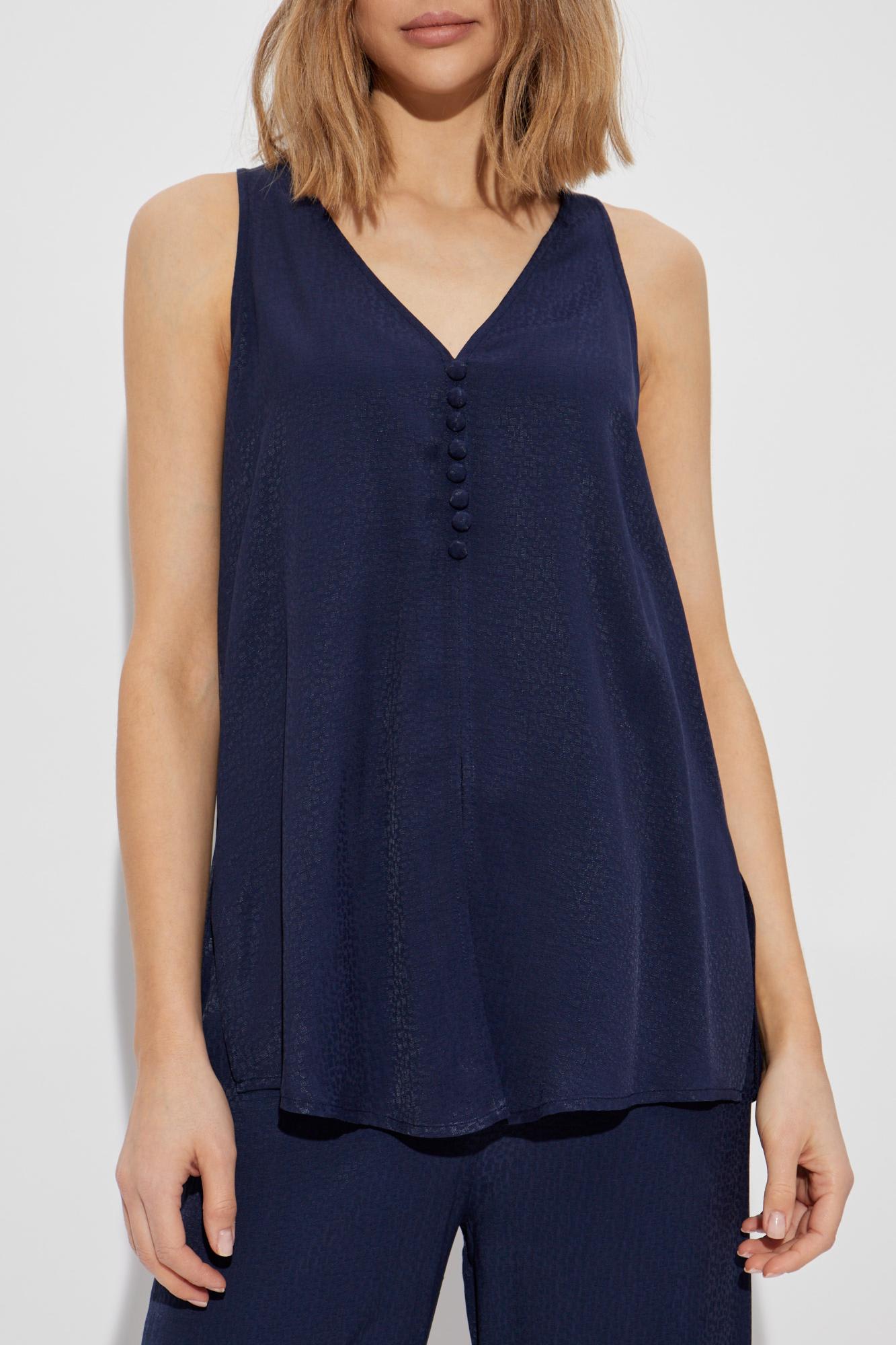 Shop Emporio Armani Top From The Sustainability Collection In Blue