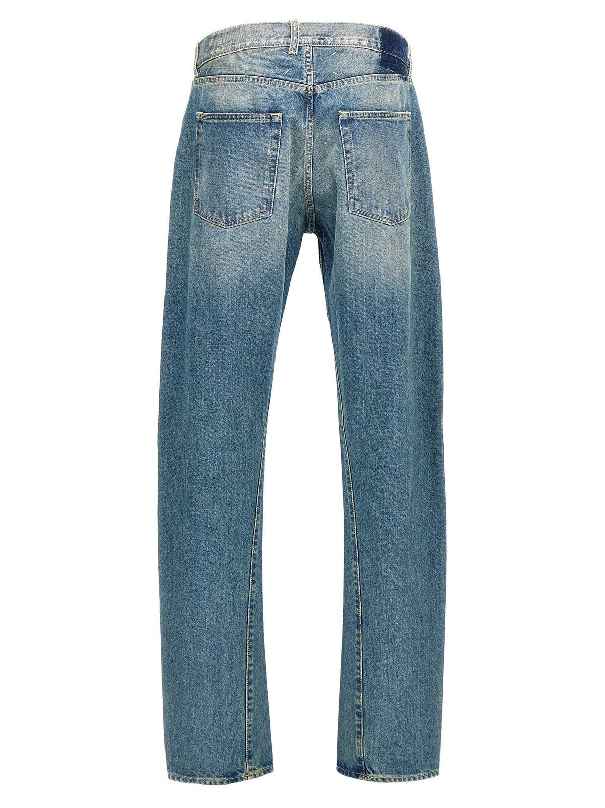 Shop Maison Margiela 4 Stitch Straight-leg Jeans In Blue