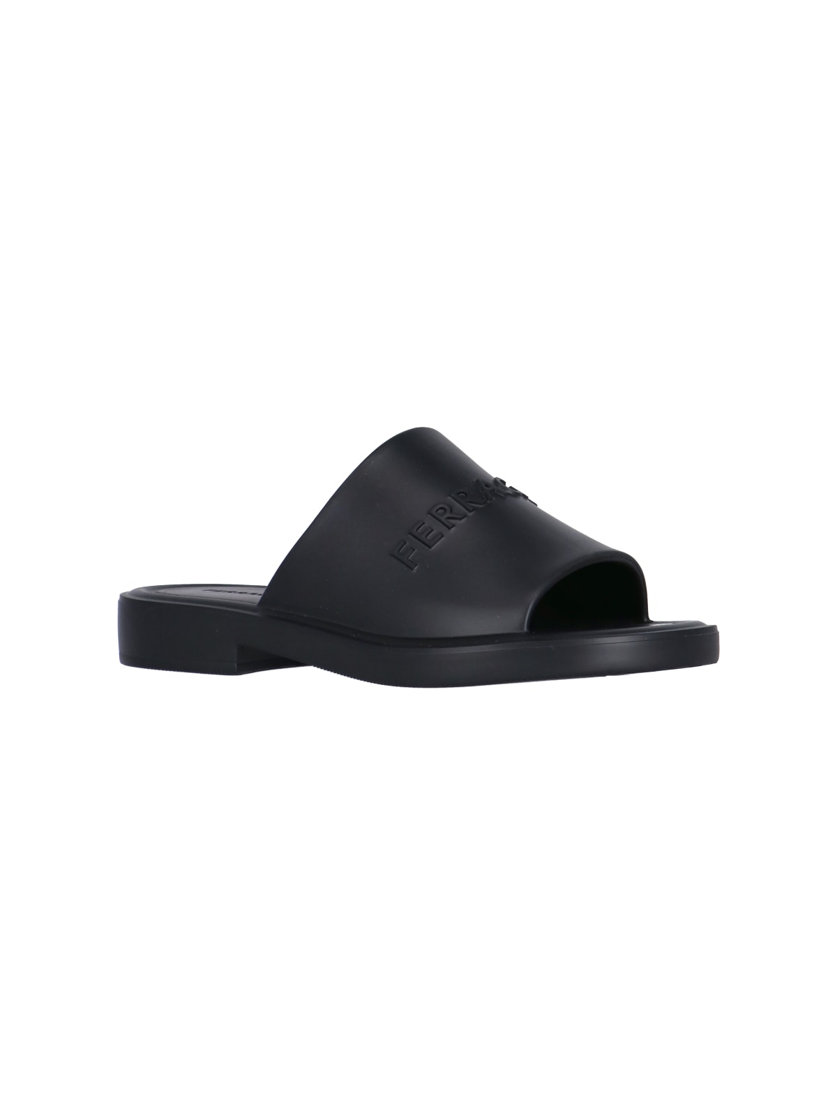 Shop Ferragamo 3d Logo Sliders In Black