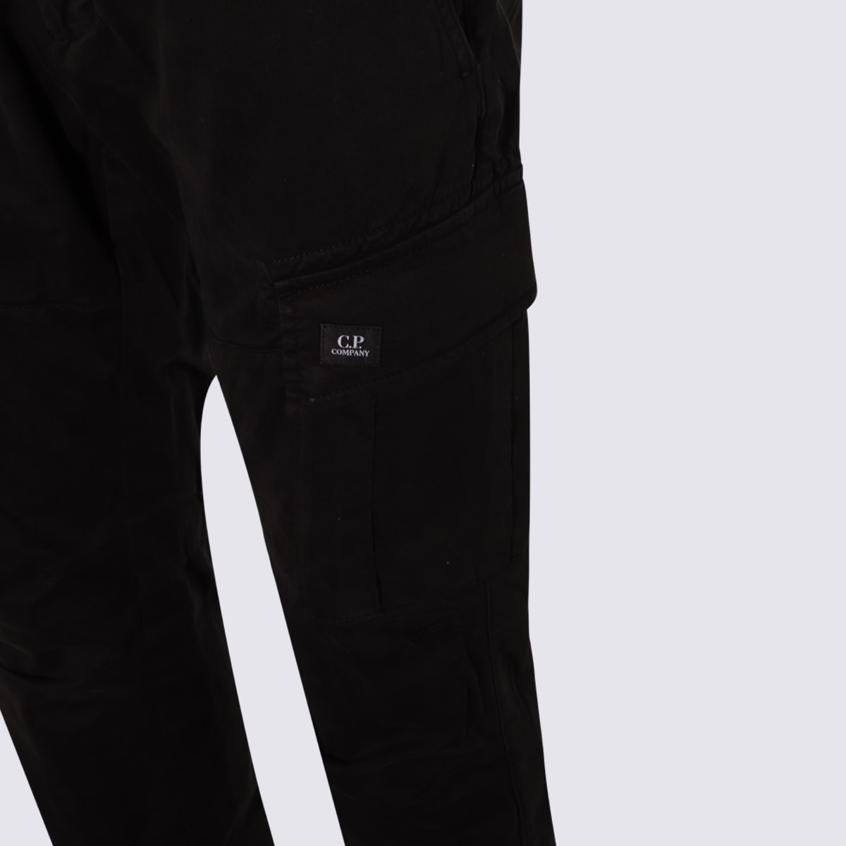 C.p. Company Utility Trousers With Belt Loops And Cargo Pockets In Black
