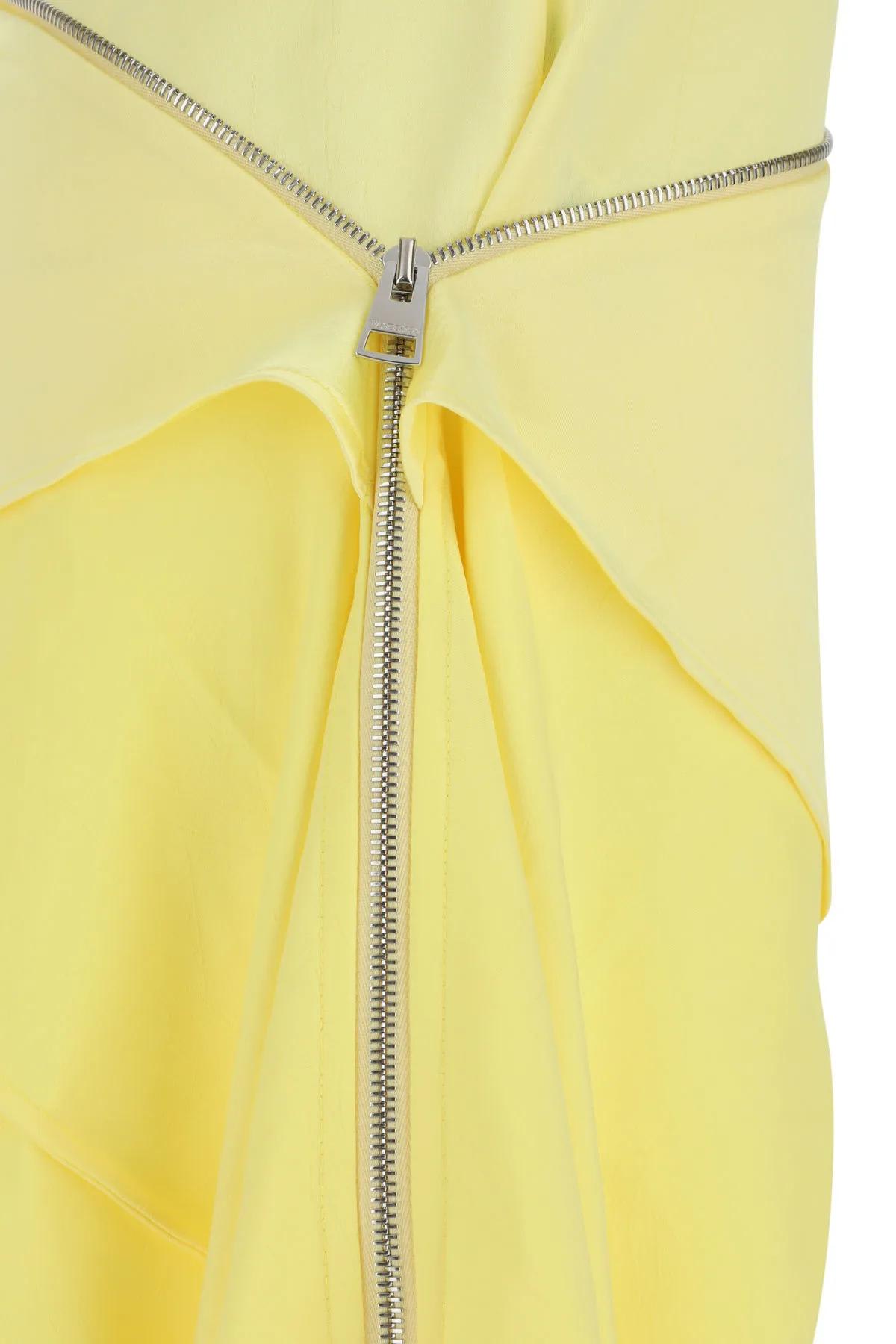 Shop Jw Anderson Pastel Yellow Satin Mini Skirt