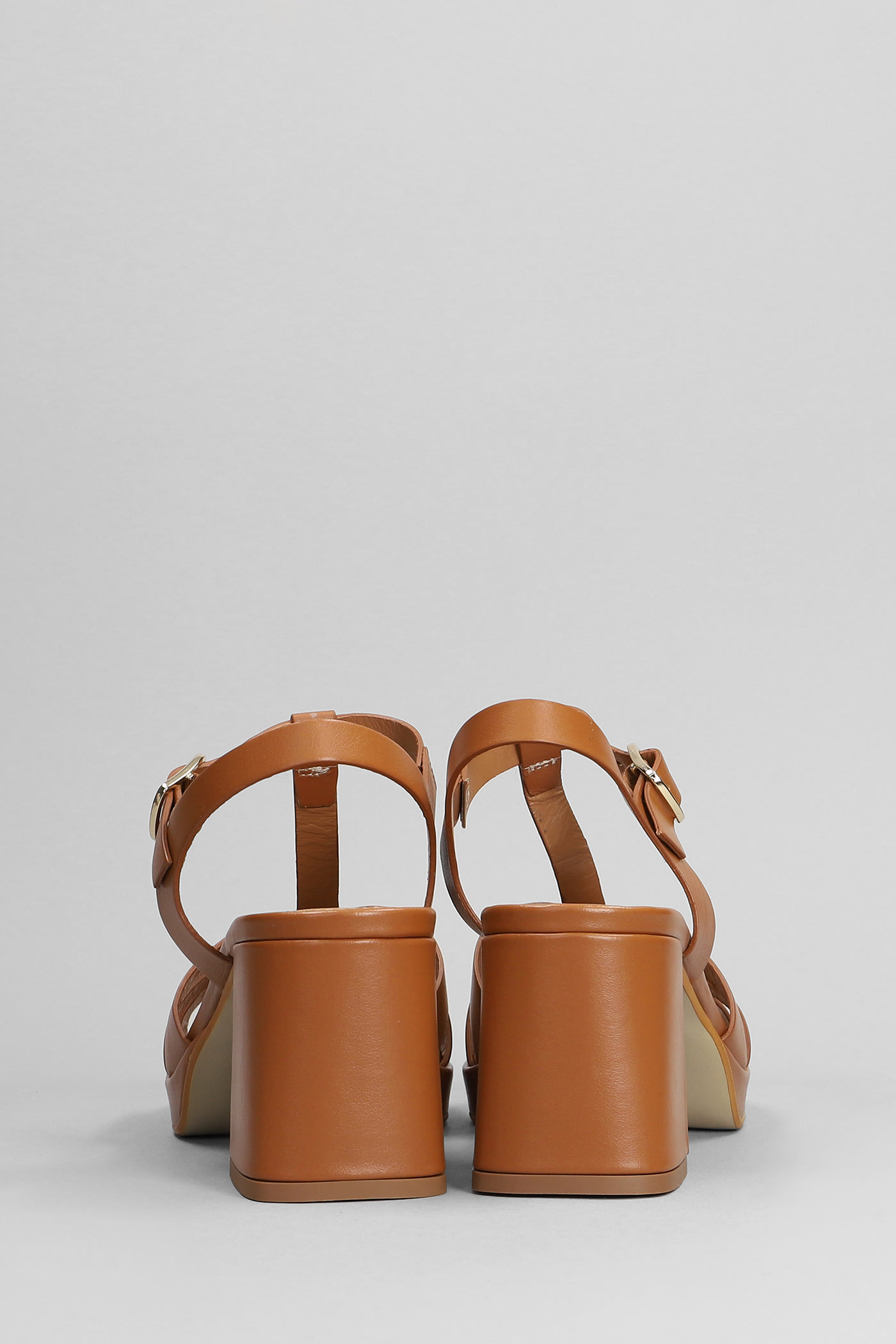 Shop Julie Dee Sandals In Leather Color Leather