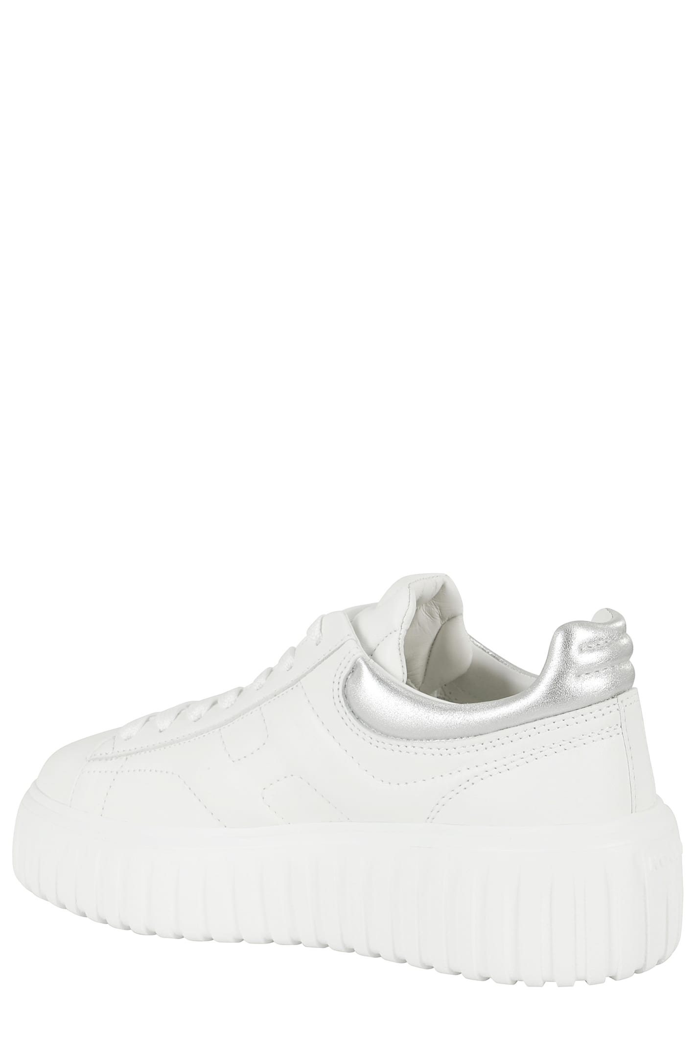 Hogan Chunky Sole White Sneakers With Metallic Accents In White