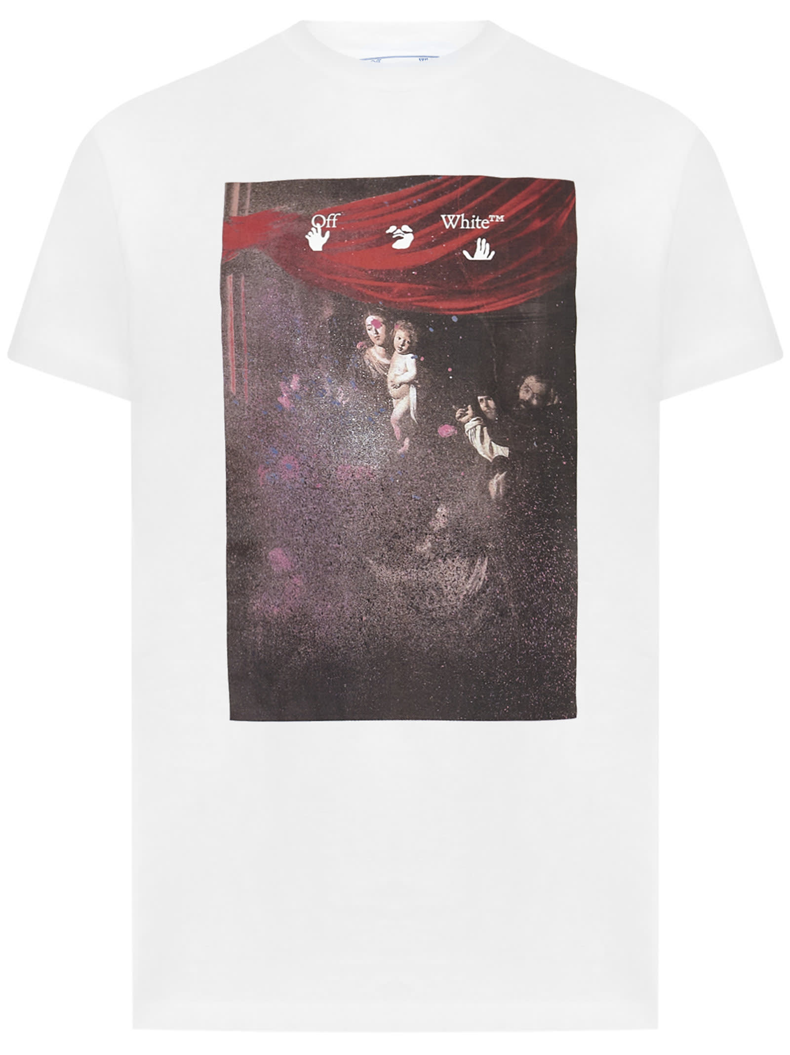 OFF-WHITE OFF-WHITE SPRAYED CARAVAGGIO T-SHIRT,OMAA027S21JER010 0101