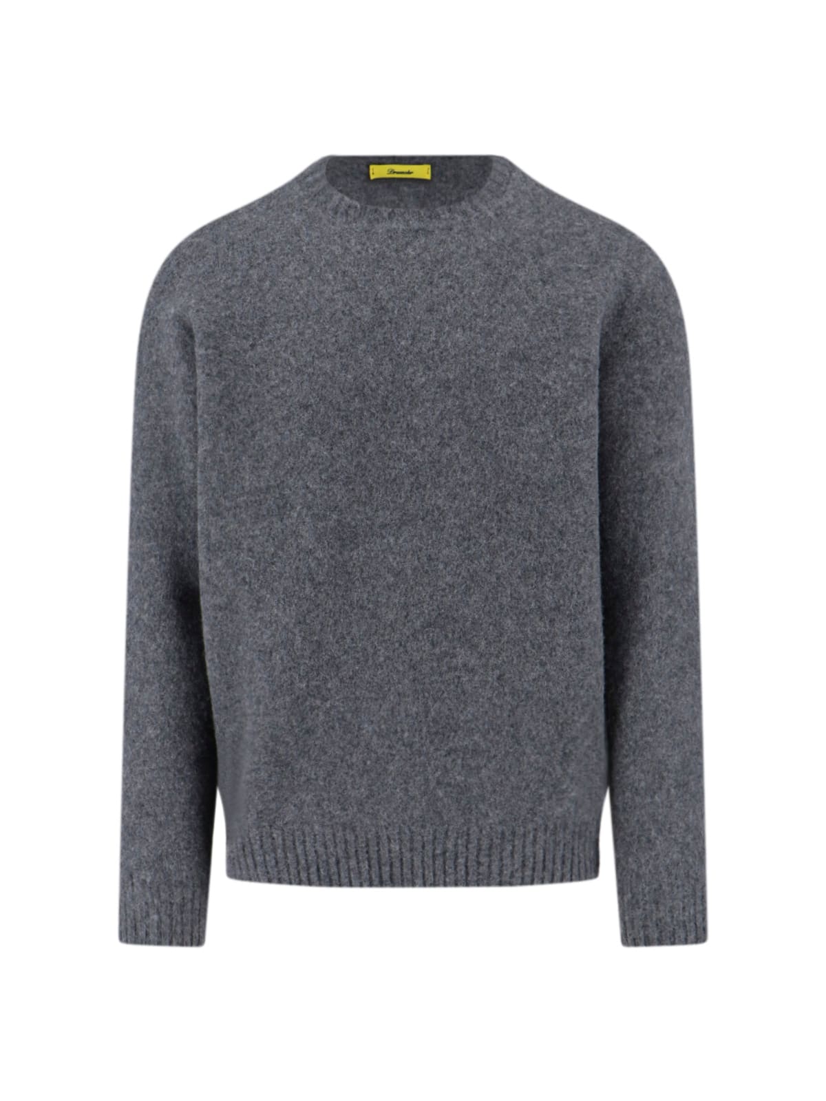 Drumohr Soft Textured Crewneck Sweater With Ribbed Cuffs In Gray