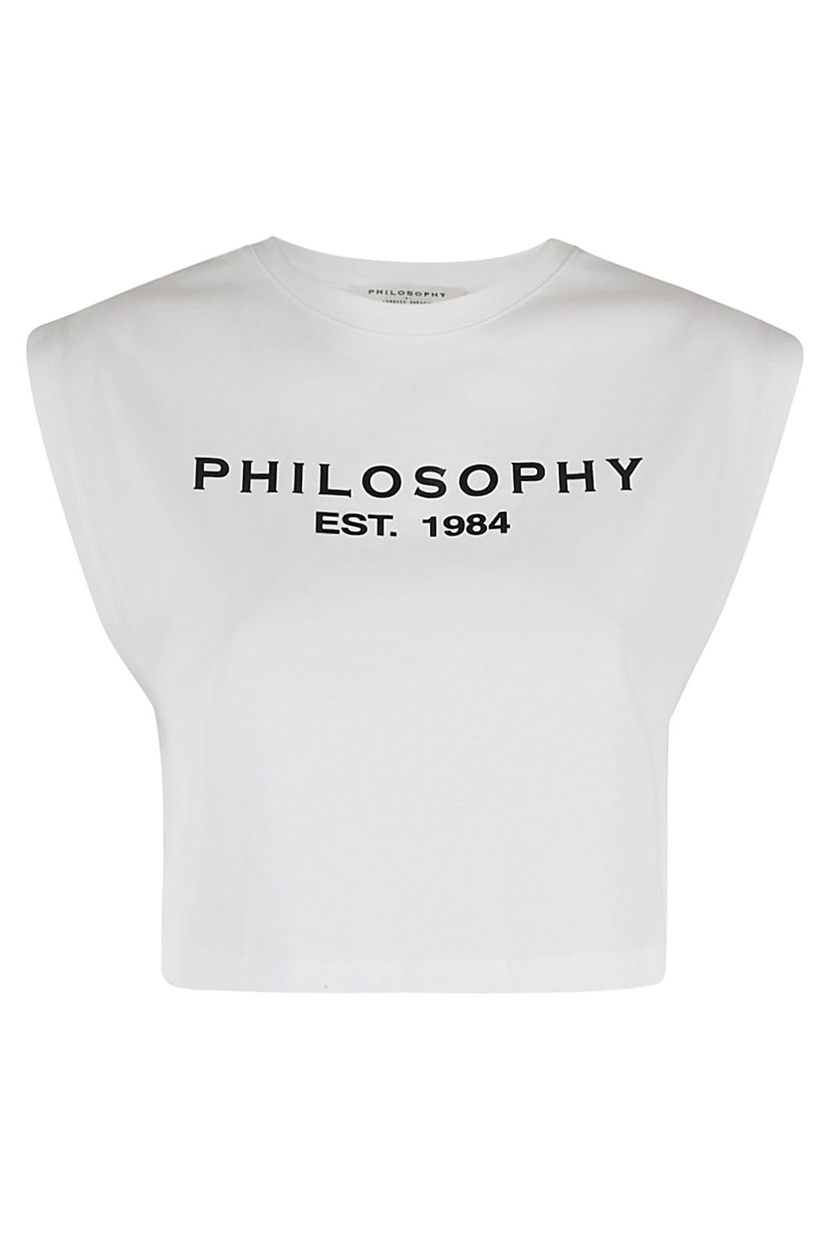 Philosophy Di Lorenzo Serafini Cropped Logo T-shirt In Bianco