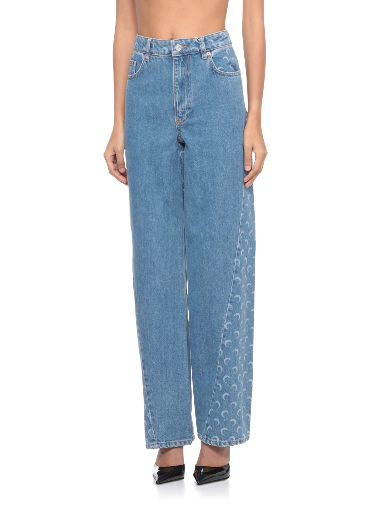 Marine Serre Moon Jeans In Blue