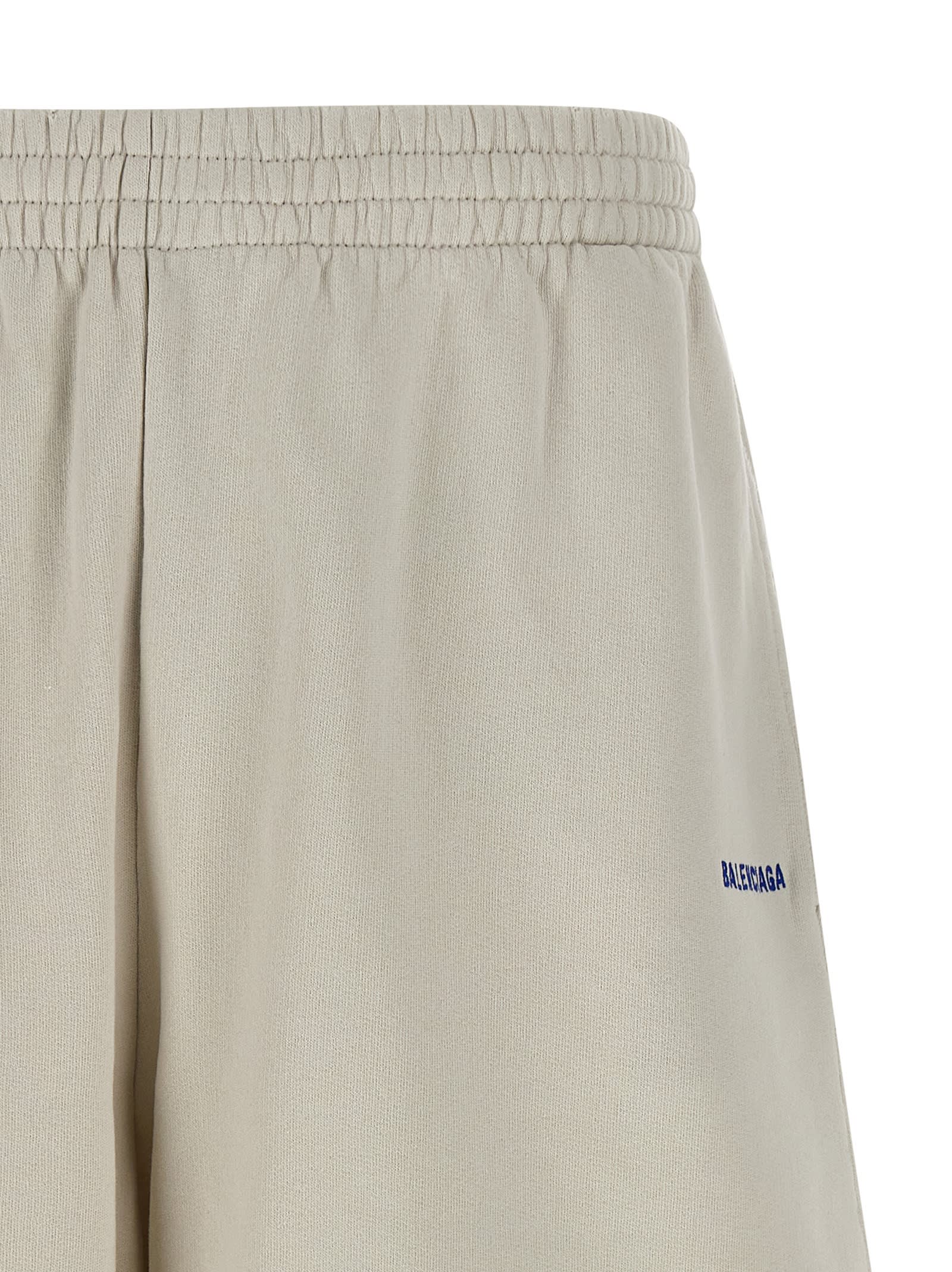 Balenciaga Elastic Waistband Raw Hem Side Pockets Shorts In Gold