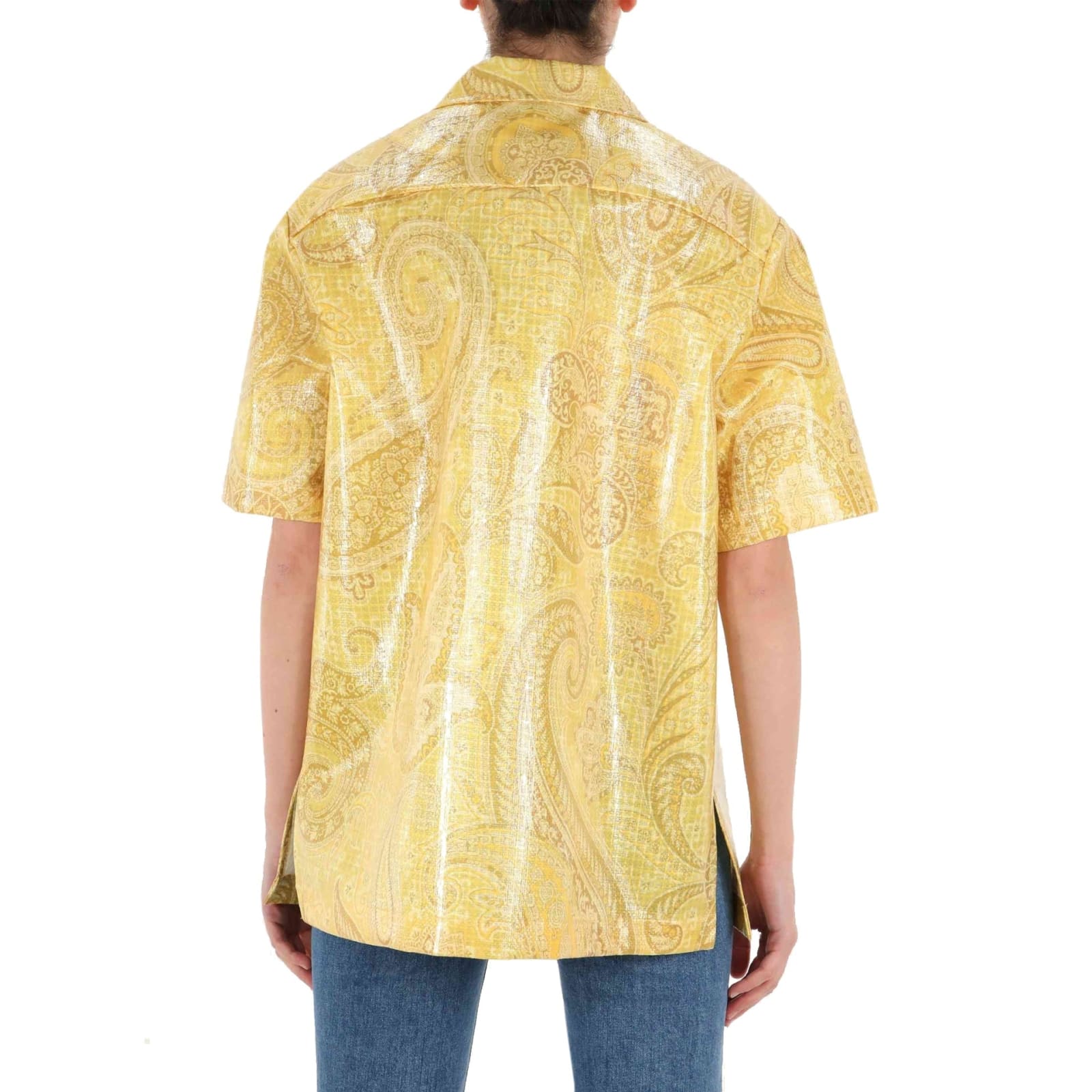 Shop Etro Nylon Printed Shirt In Yellow