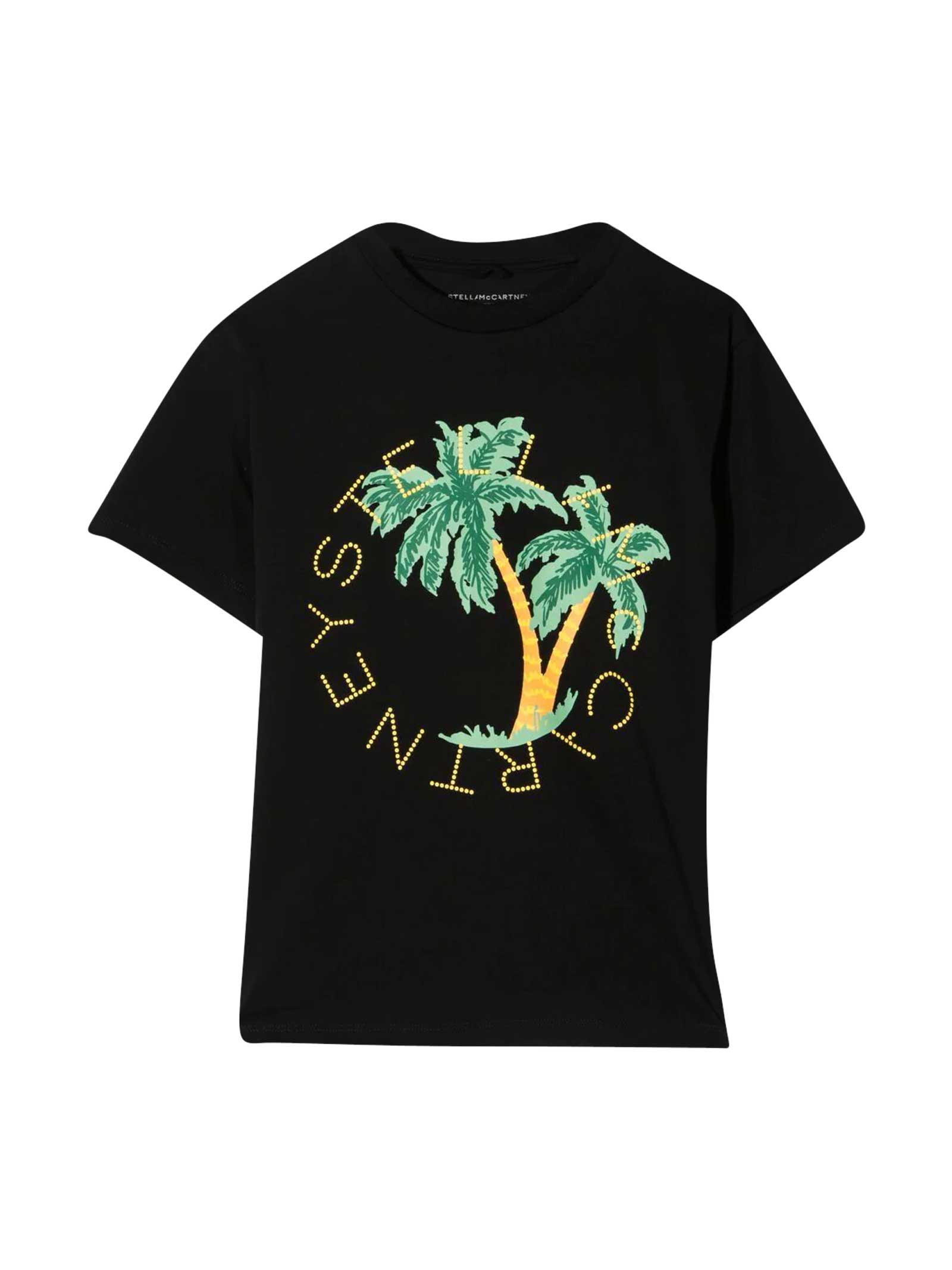 Stella McCartney Kids Black T-shirt With Multicolor Print