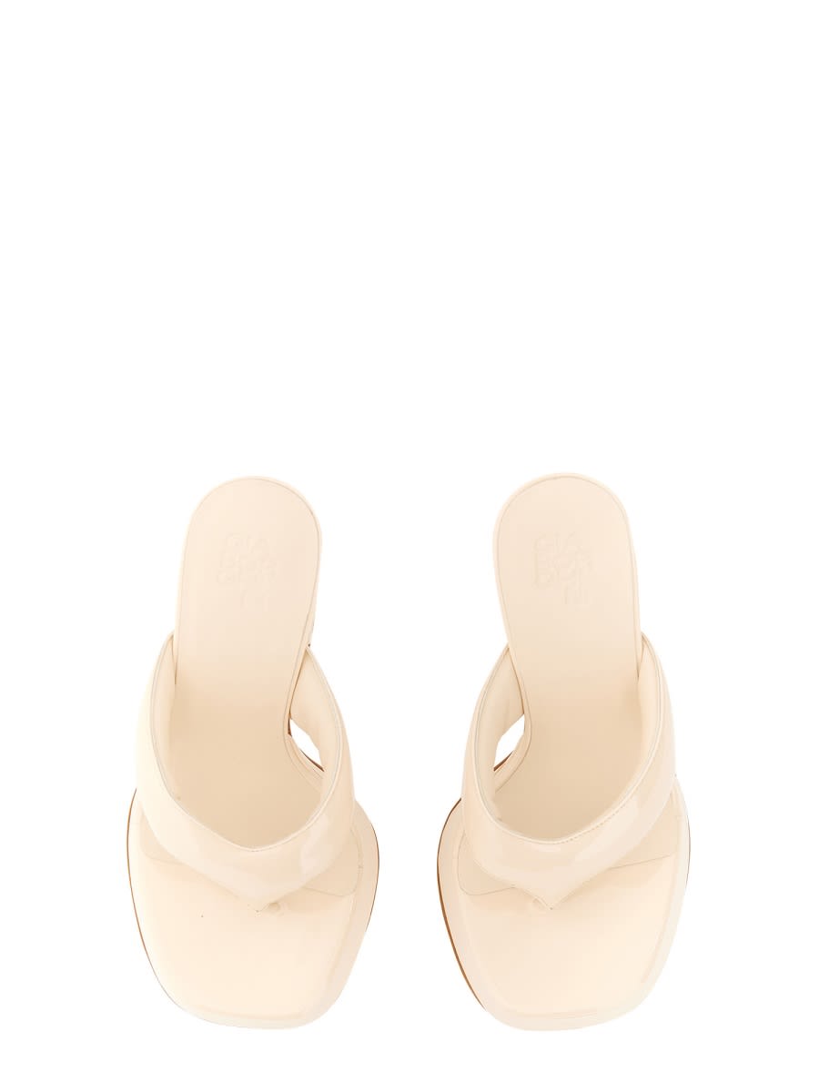 Shop Gia Borghini Patent Sandal. In Ivory