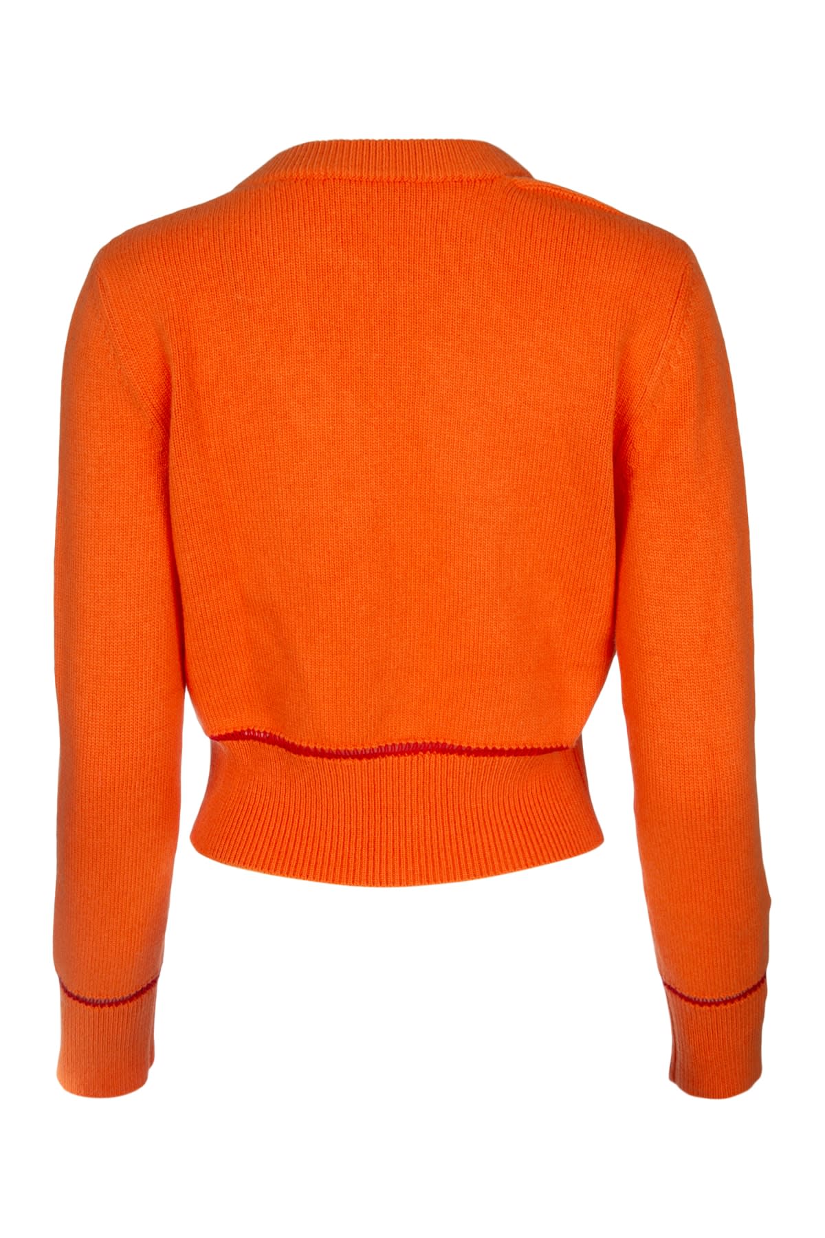 Shop Alexander Mcqueen Orange Wool Cardigan In 6079