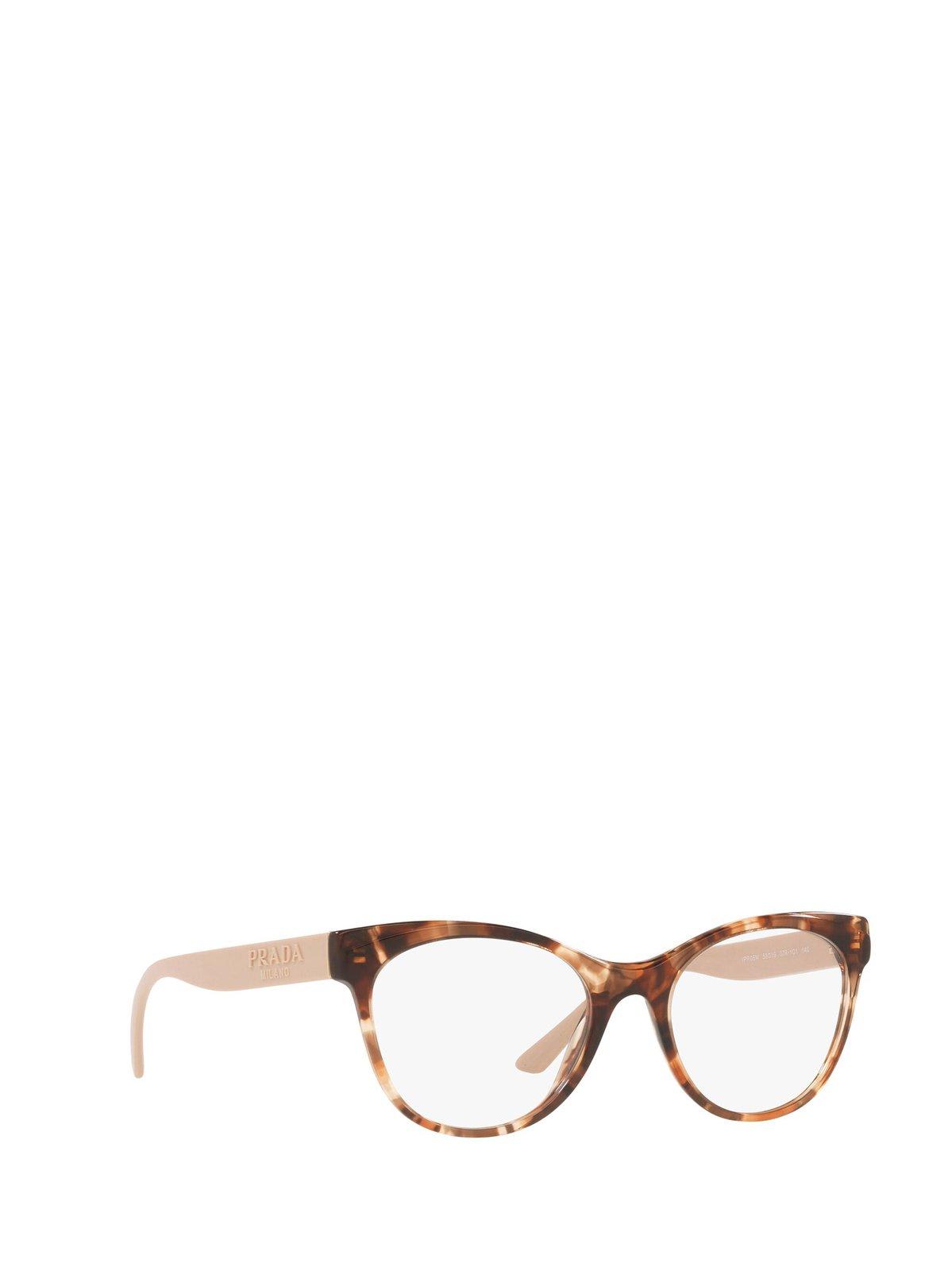 Shop Prada Cat-eye Frame Glasses In 07r1o1