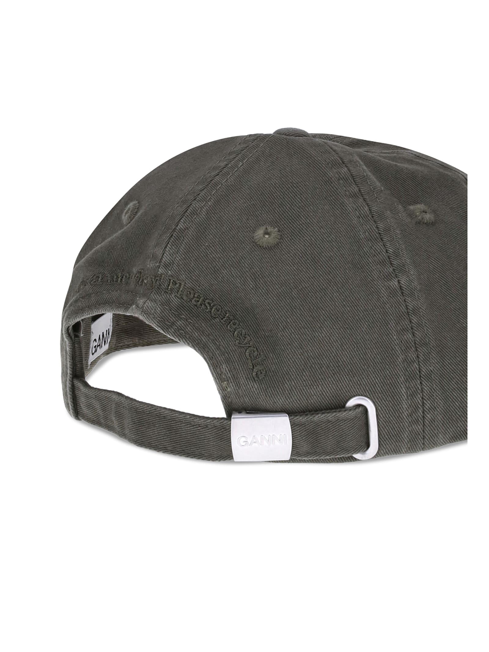 Ganni Logo Baseball Cap In Black