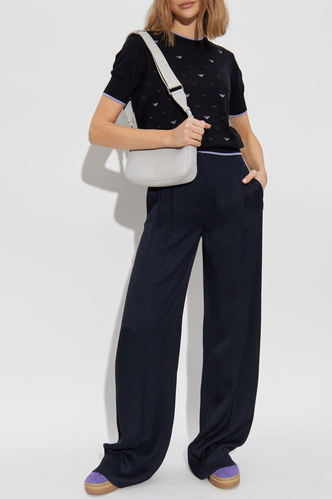 Shop Emporio Armani Top With Monogram In Black