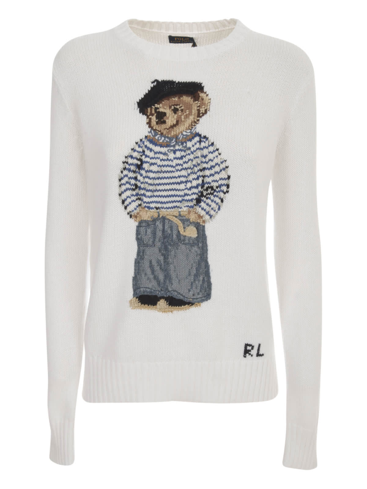 Polo Ralph Lauren Sweater Crew Neck W/teddy In White | ModeSens