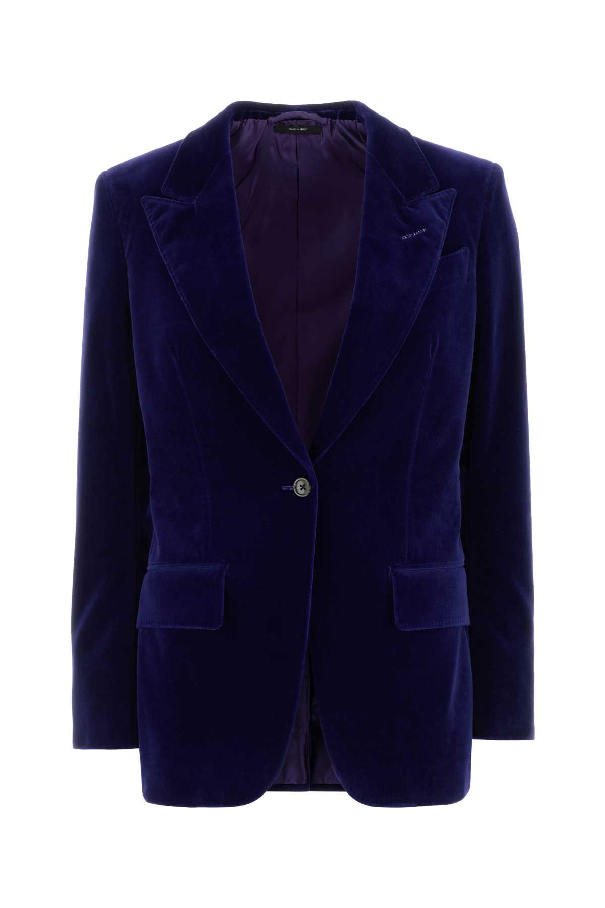 Blue Stretch Velvet Blazer