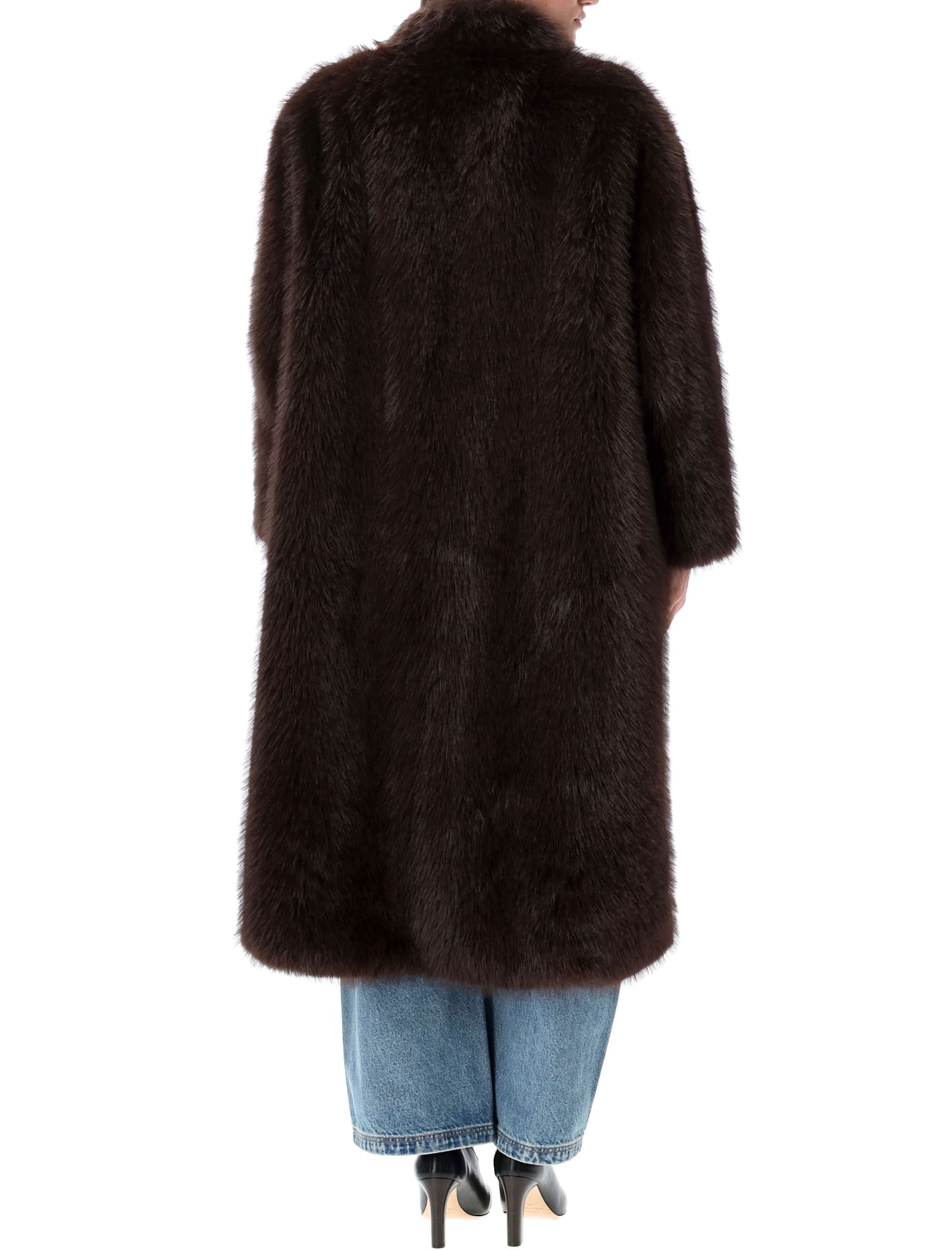 Sword 6.6.44 Eco Fur Coat In Black