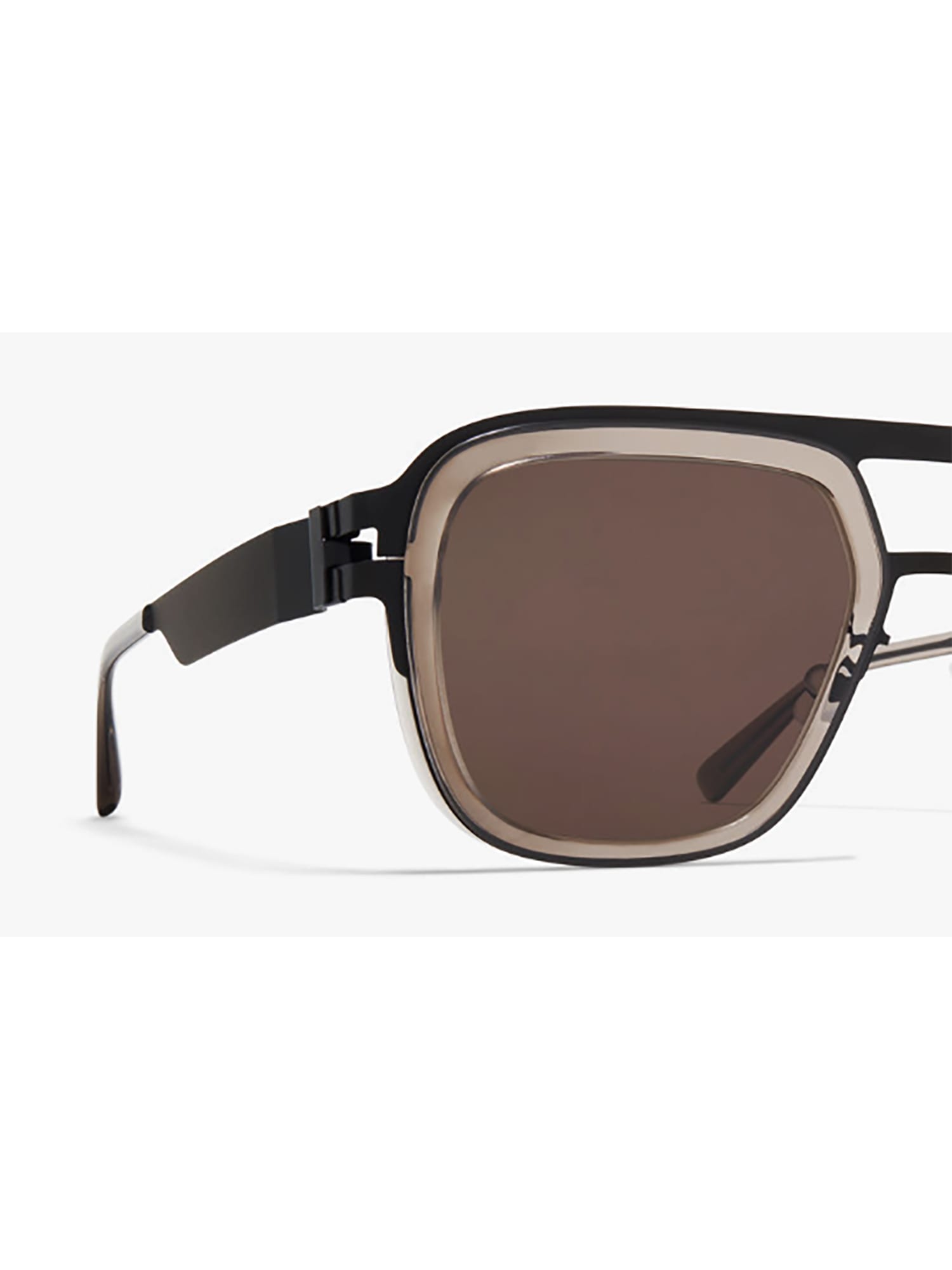 Shop Mykita Knox Sunglasses In Black/clear Ash