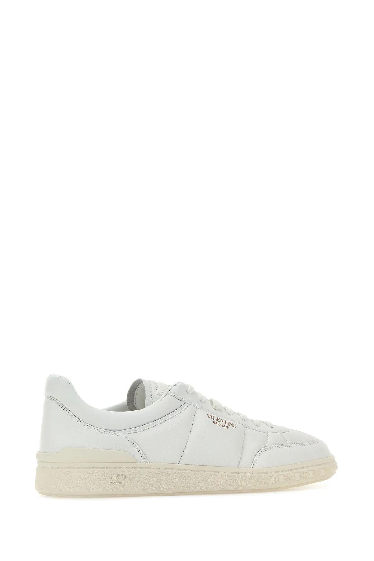 Valentino Upvillage Low Top Nappa Leather Sneaker In Biancosnowwhite