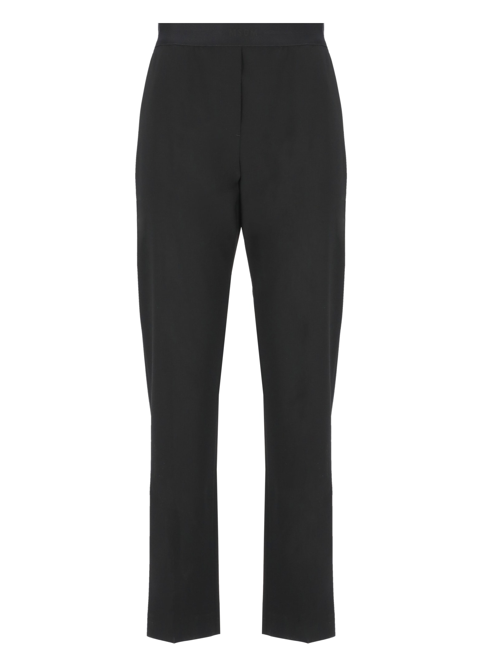 Shop Msgm Virgin Wool Trousers In Black