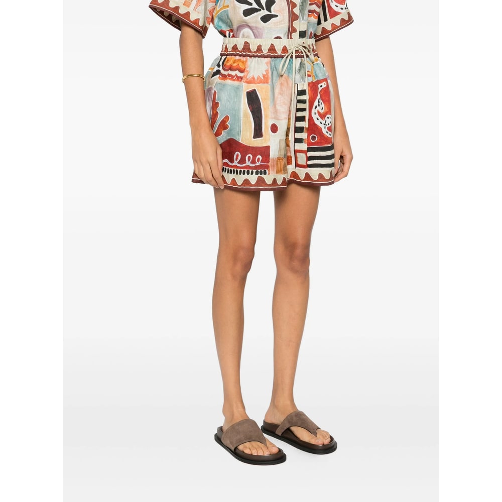 Alemais Michelle Abstract-print Shorts In Multi