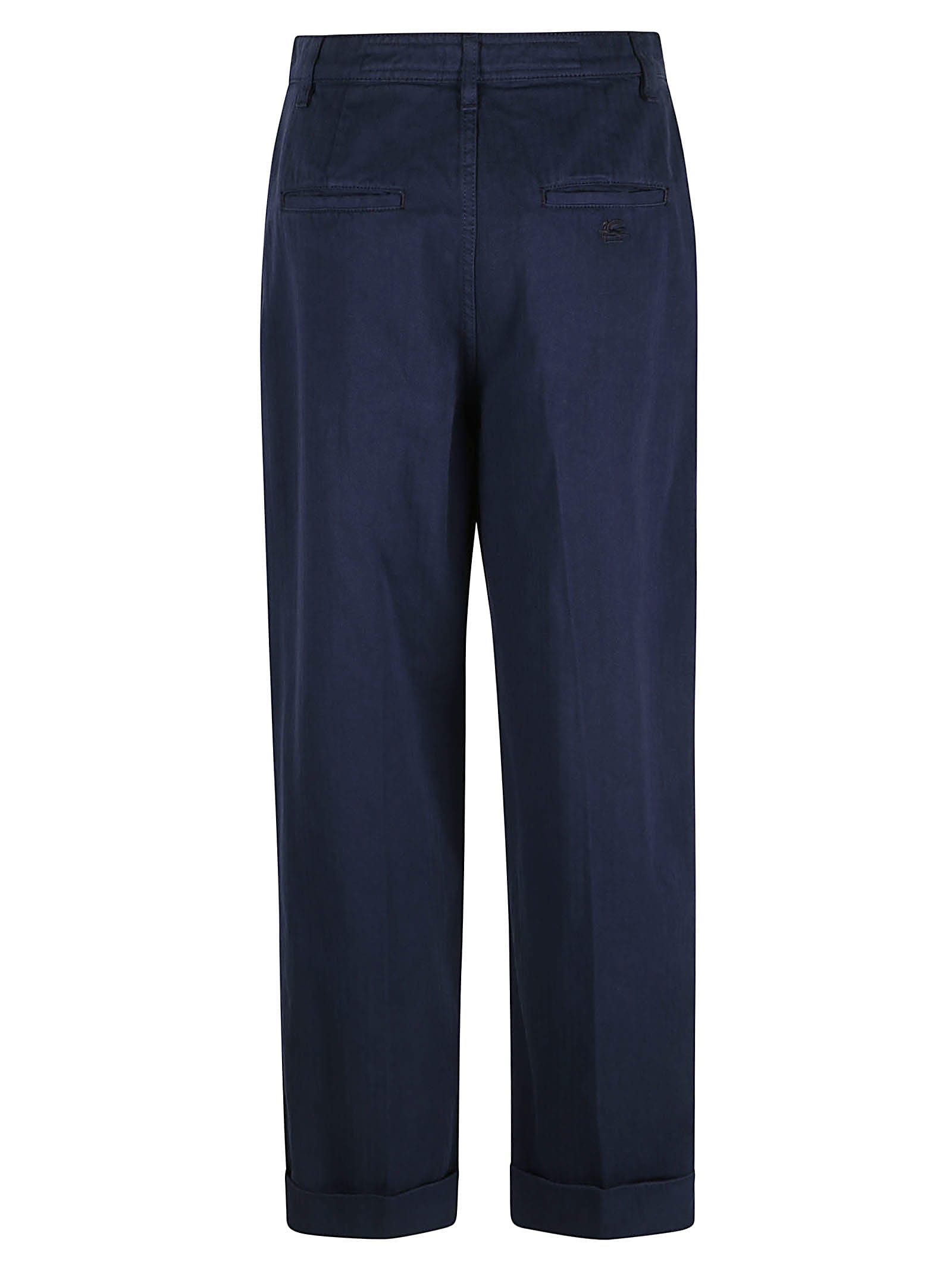 Shop Etro Buttoned Classic Trousers In Blue