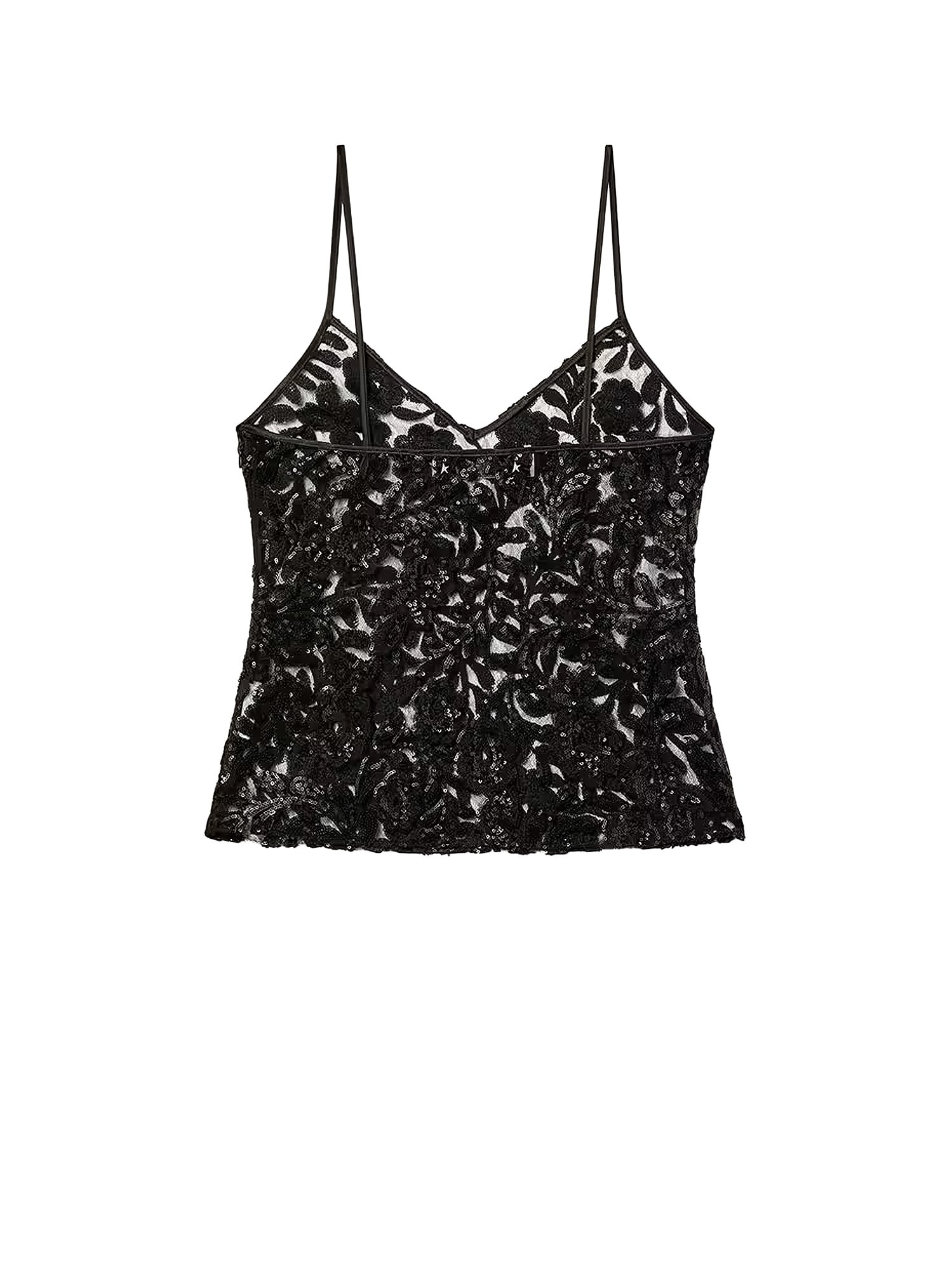 Golden Goose Deluxe Brand Women Tulle Top With Sequins Embroidery In Multi