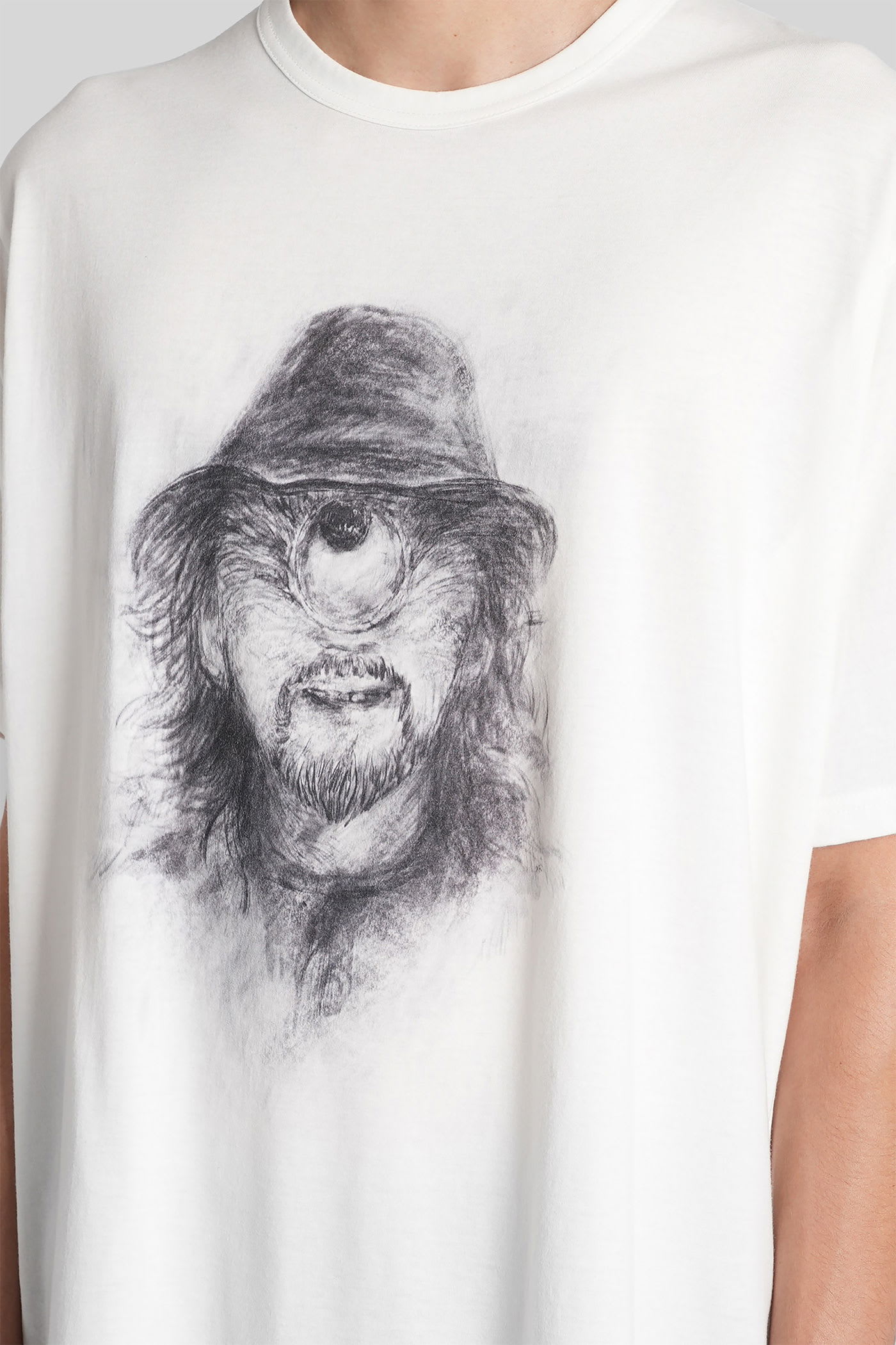 Yohji Yamamoto Sketch-print T-shirt In White