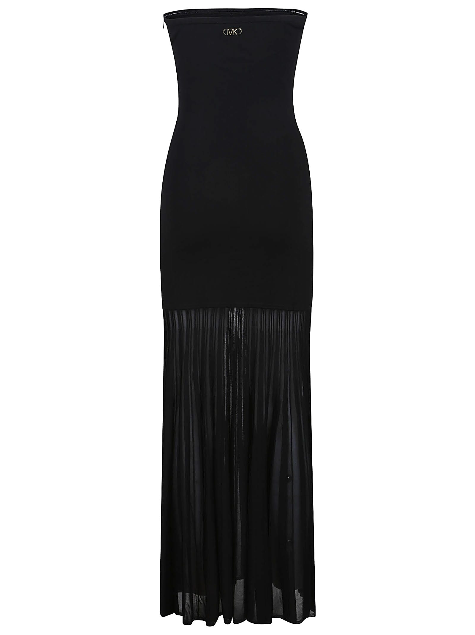 Shop Michael Kors Tube Top Sheer Maxi Dress In Black
