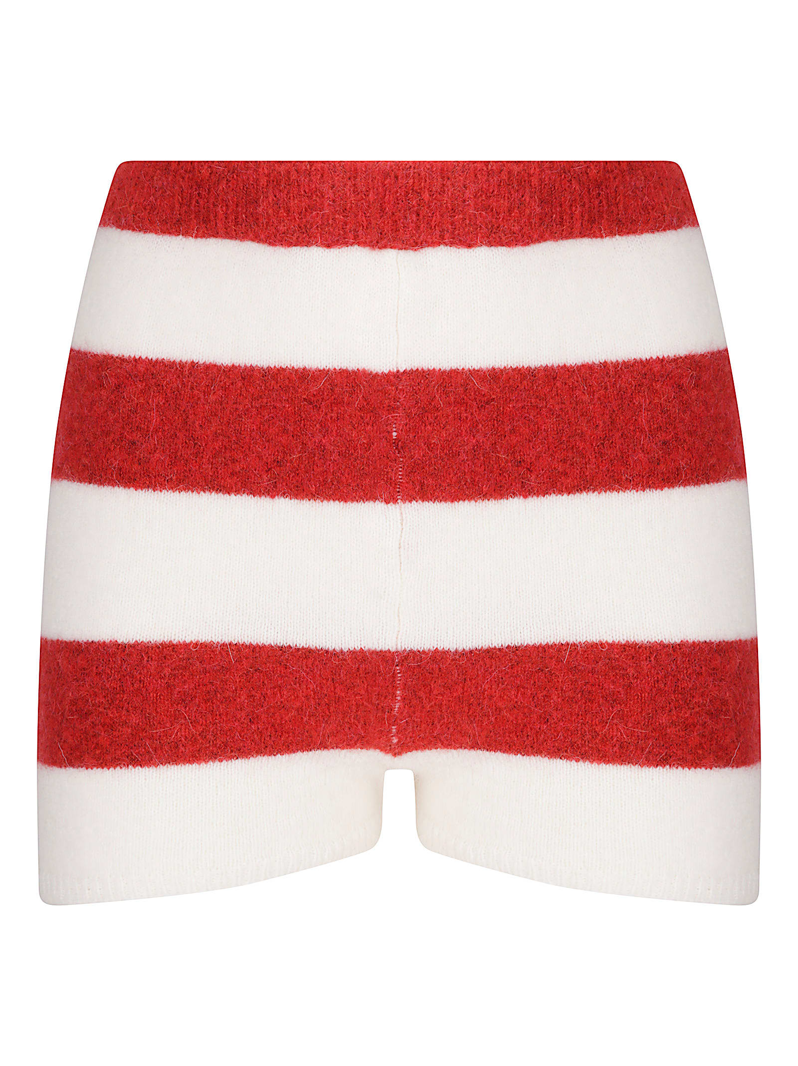 Fiorucci Red Striped Embroidered Alpaca Mini Shorts In Multi