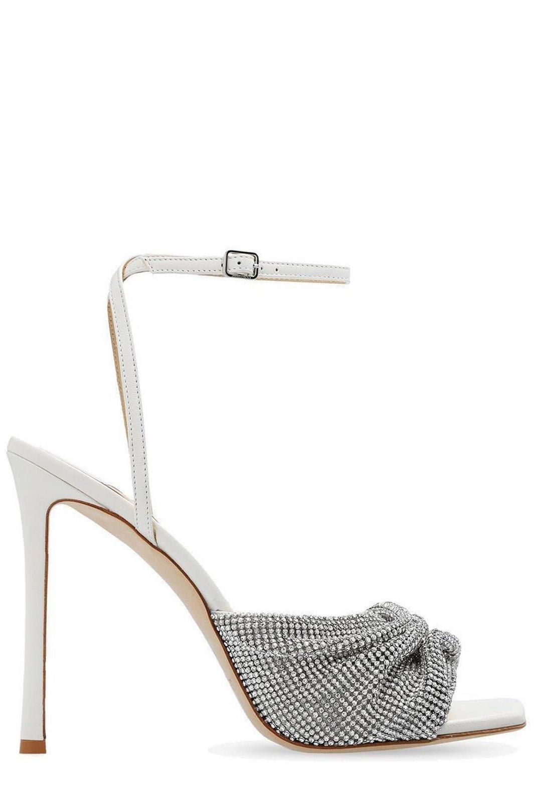 JIMMY CHOO NARIA KNOTTED HEELED SANDALS